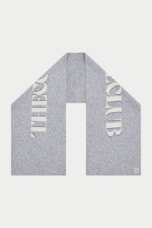 COPYRIGHT KNIT SCARF - GREY MARL sold by The Couture Club