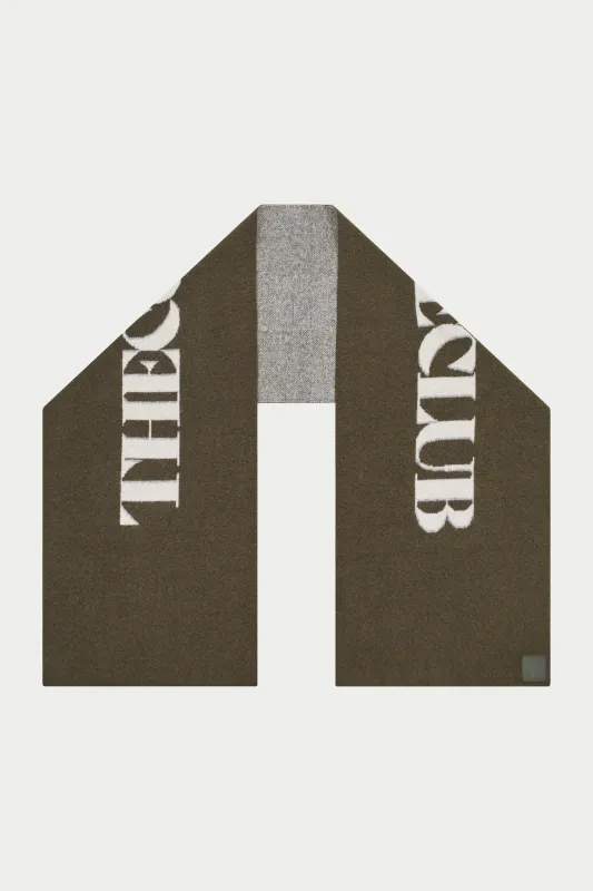 COPYRIGHT KNIT SCARF - KHAKI sold by The Couture Club