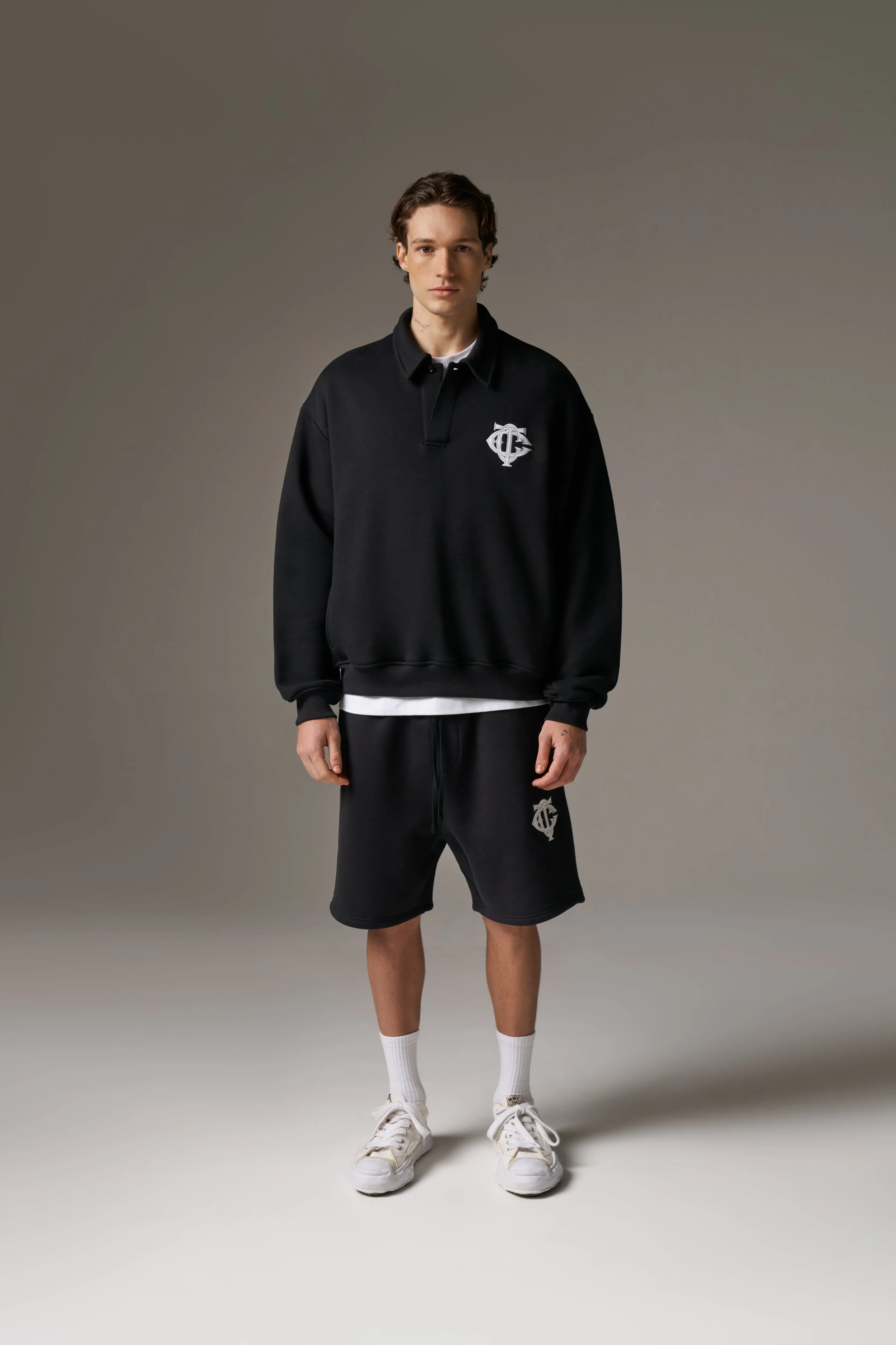 HEAVYWEIGHT MONOGRAM POLO - BLACK sold by The Couture Club product image thumbnail 3