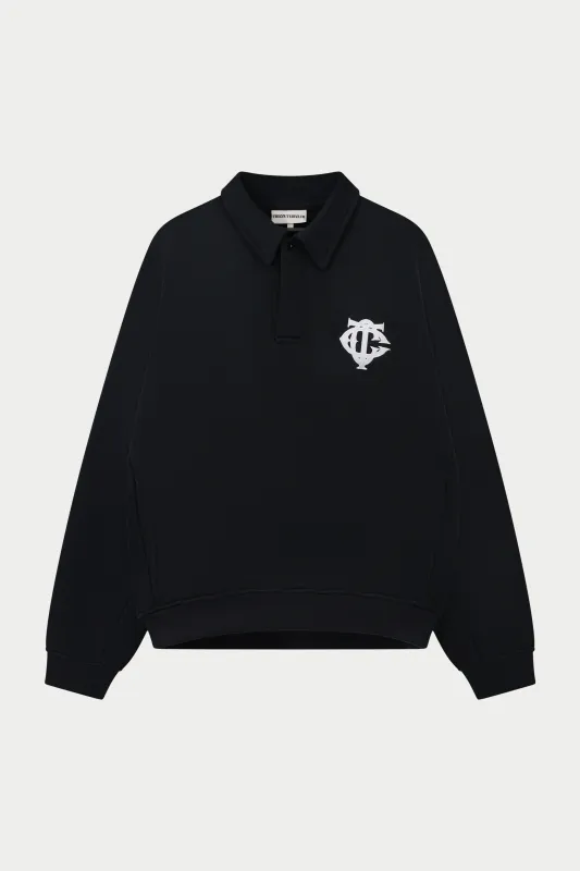 HEAVYWEIGHT MONOGRAM POLO - BLACK sold by The Couture Club