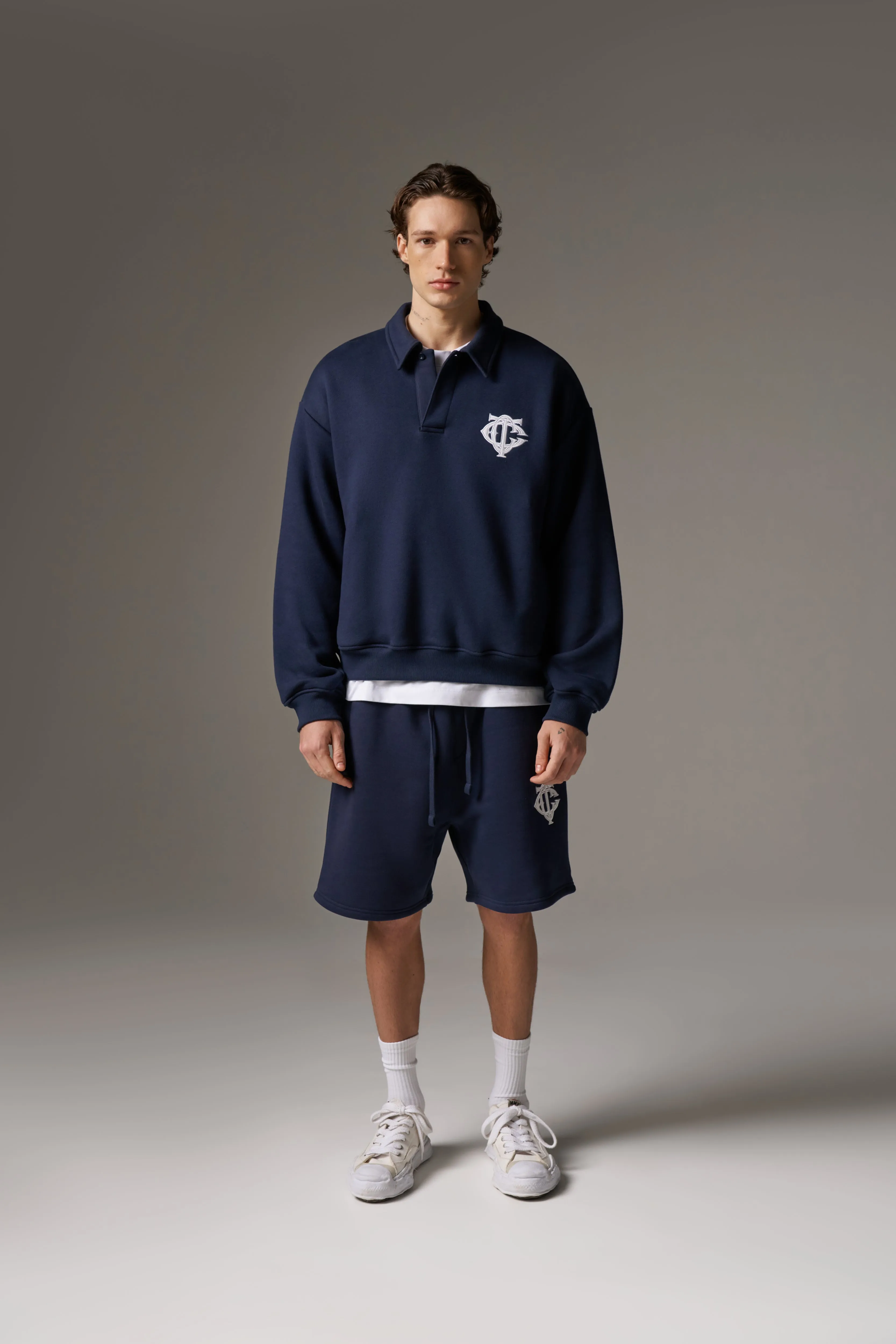 HEAVYWEIGHT MONOGRAM SHORTS - NAVY sold by The Couture Club product image thumbnail 3