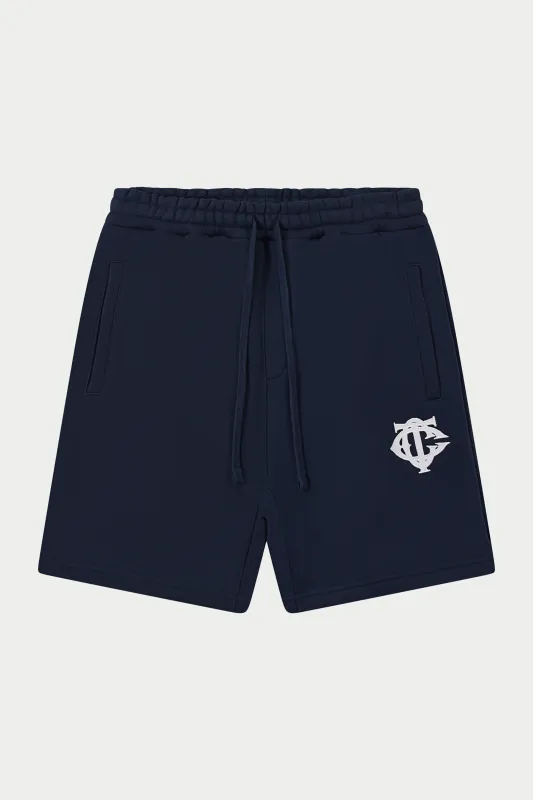 HEAVYWEIGHT MONOGRAM SHORTS - NAVY sold by The Couture Club