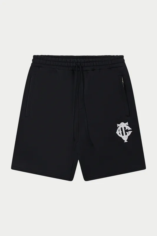 HEAVYWEIGHT MONOGRAM SHORTS - BLACK made by The Couture Club