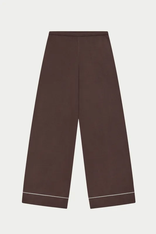 KNITTED PANEL TROUSERS - BROWN sold by The Couture Club