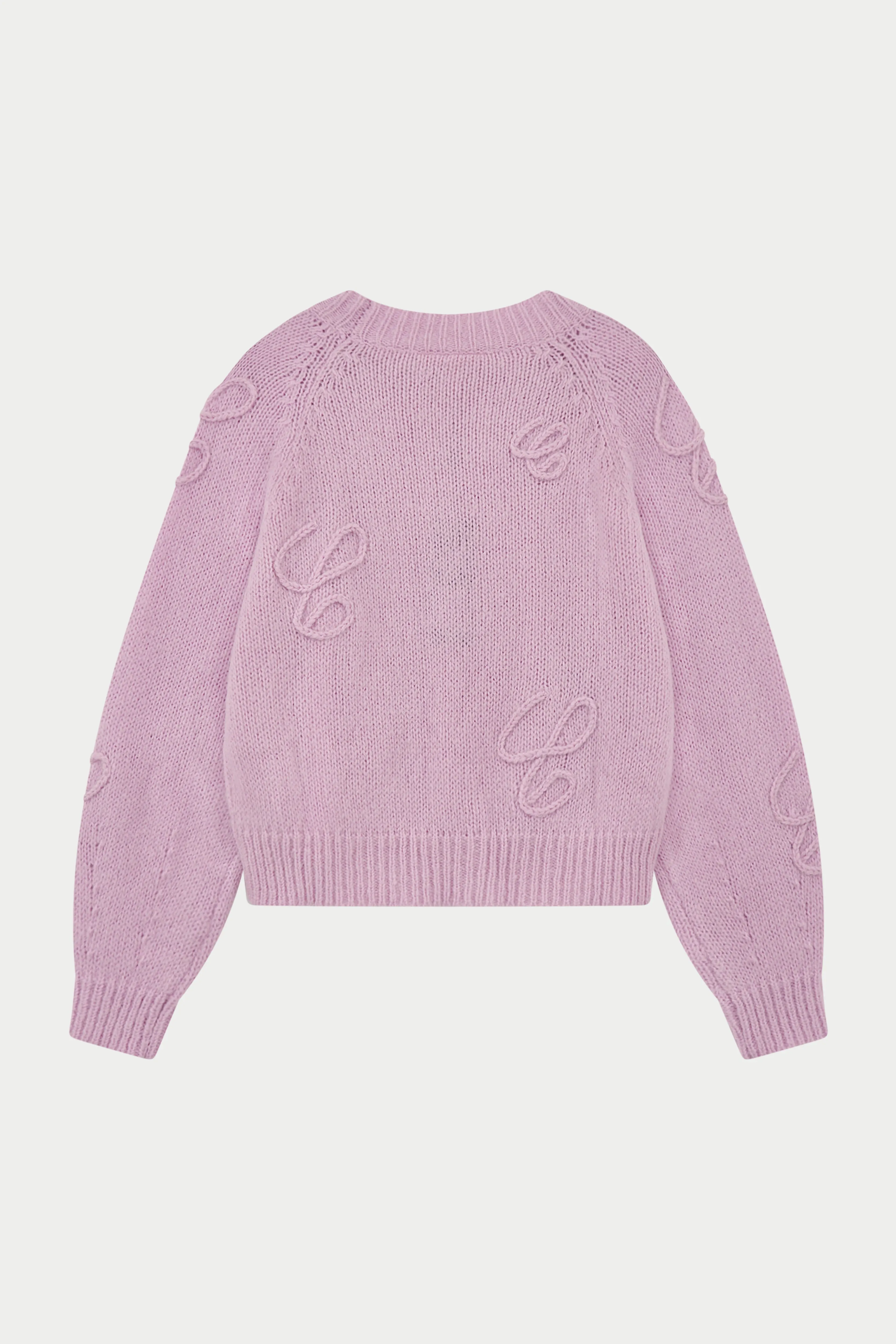 SCRIPT APPLIQUE OVERSIZED JUMPER - PINK sold by The Couture Club