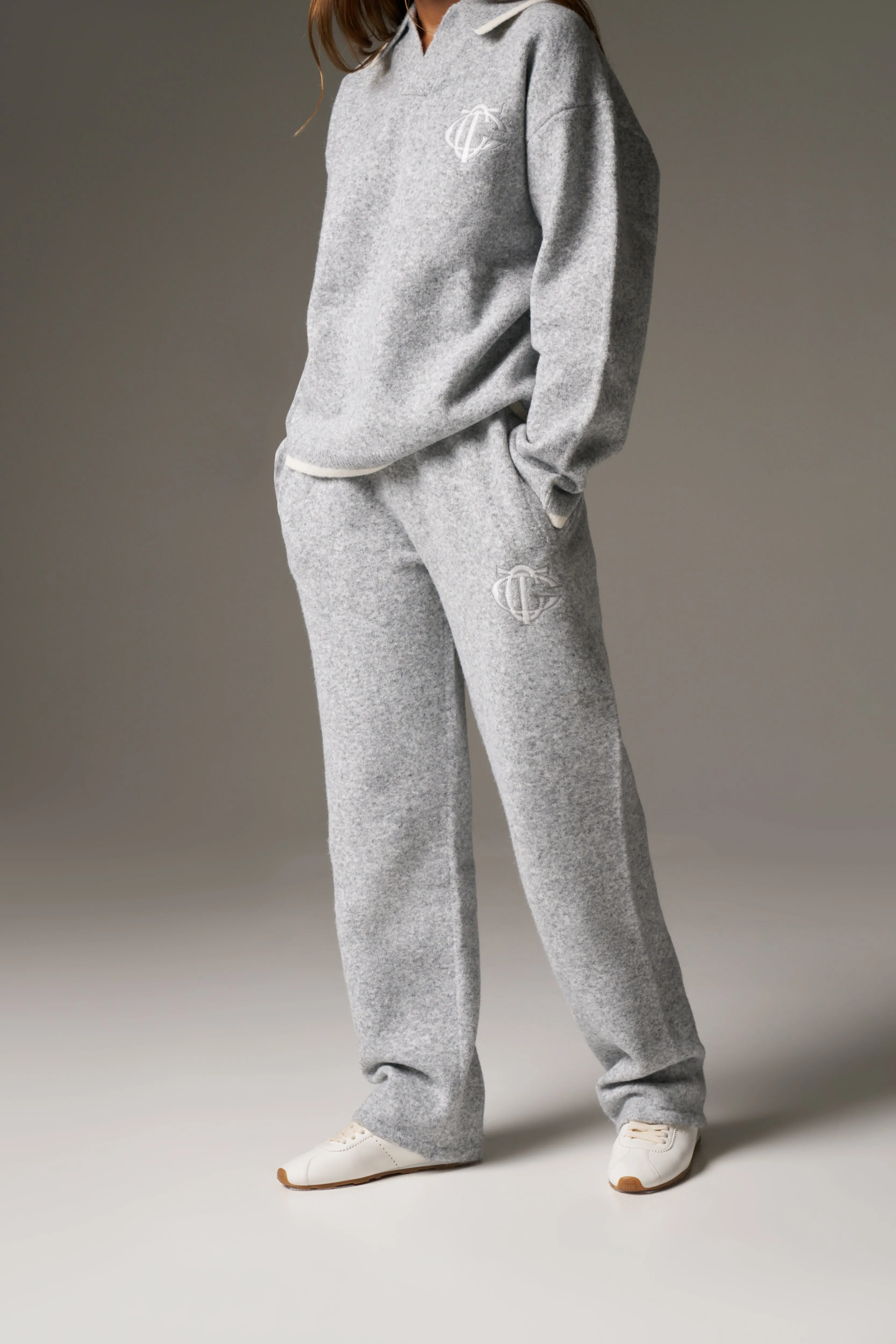 MONOGRAM KNITTED JOGGERS - GREY sold by The Couture Club product image thumbnail 3