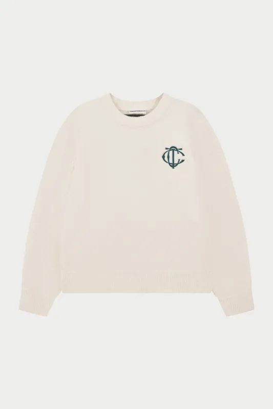 MONOGRAM KNITTED CREW - OFF WHITE made by The Couture Club