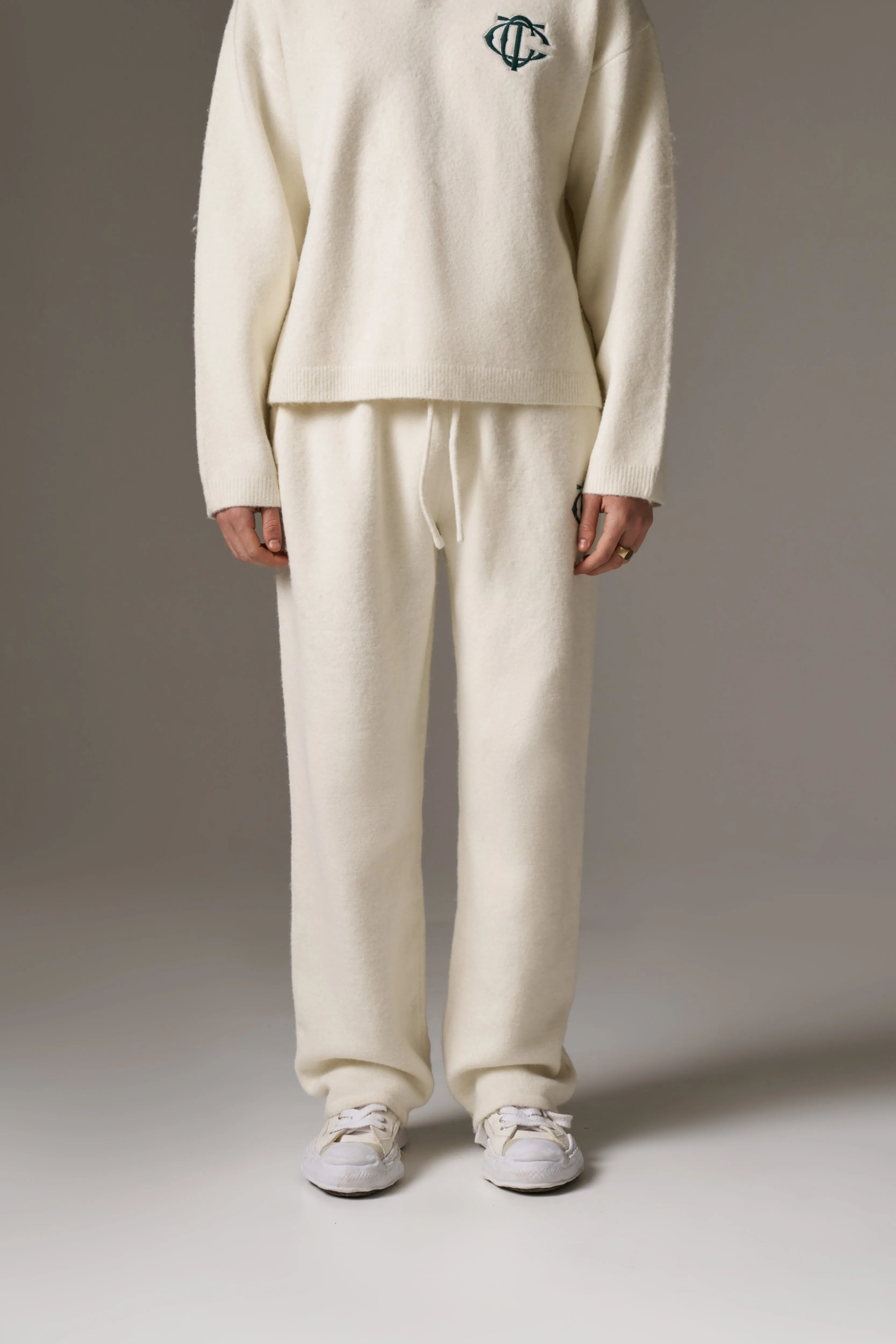 MONOGRAM KNITTED JOGGERS - OFF WHITE sold by The Couture Club product image thumbnail 2