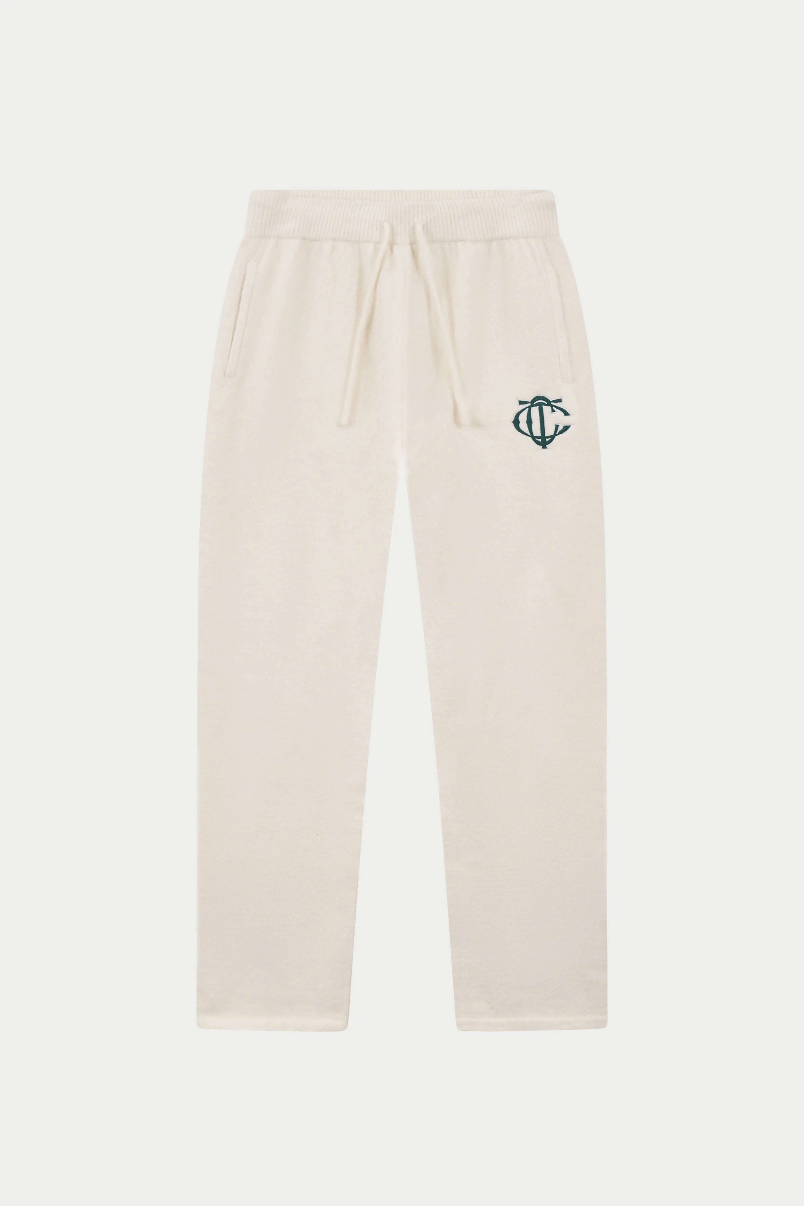 MONOGRAM KNITTED JOGGERS - OFF WHITE sold by The Couture Club