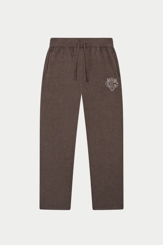 MONOGRAM KNITTED JOGGERS - BROWN sold by The Couture Club
