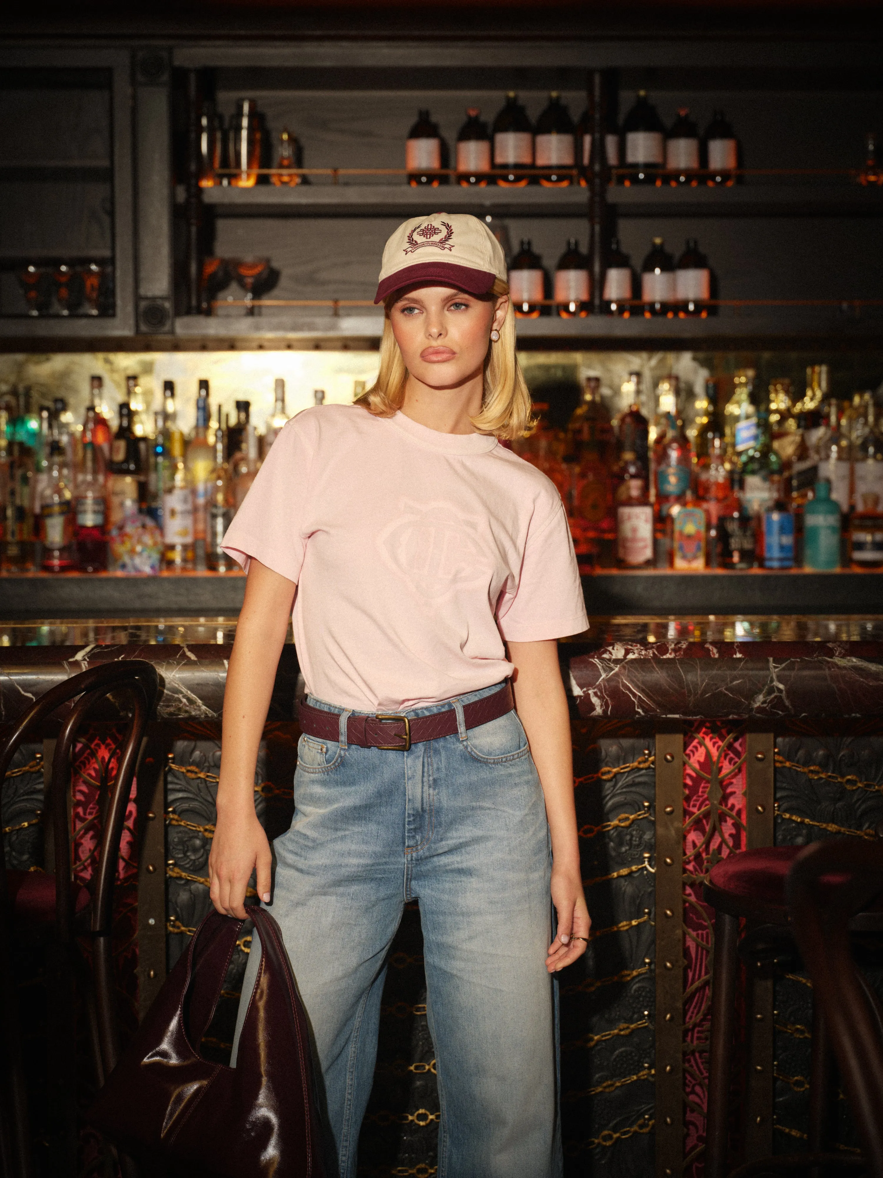 SHADOW PRINT EMBLEM T-SHIRT - WASHED PINK sold by The Couture Club product image thumbnail 2