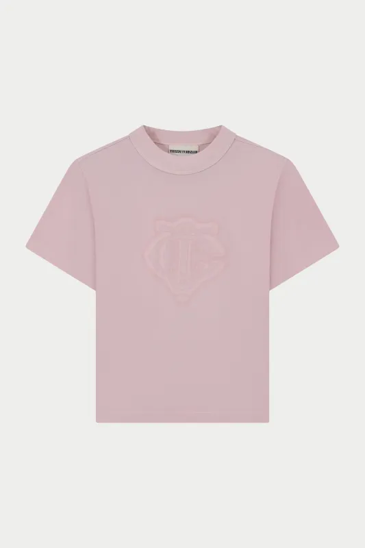 SHADOW PRINT EMBLEM T-SHIRT - WASHED PINK sold by The Couture Club