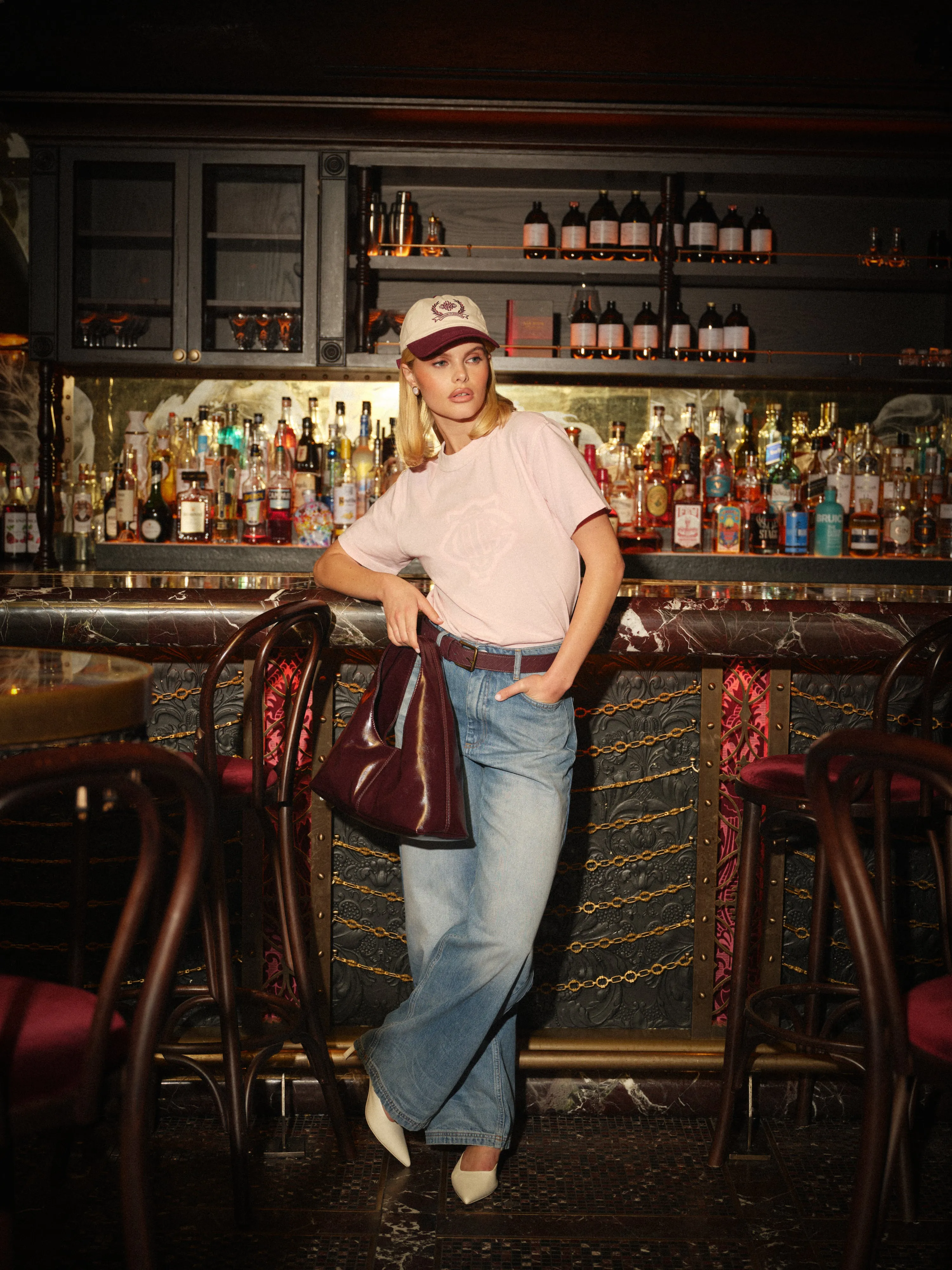 SHADOW PRINT EMBLEM T-SHIRT - WASHED PINK sold by The Couture Club product image thumbnail 3