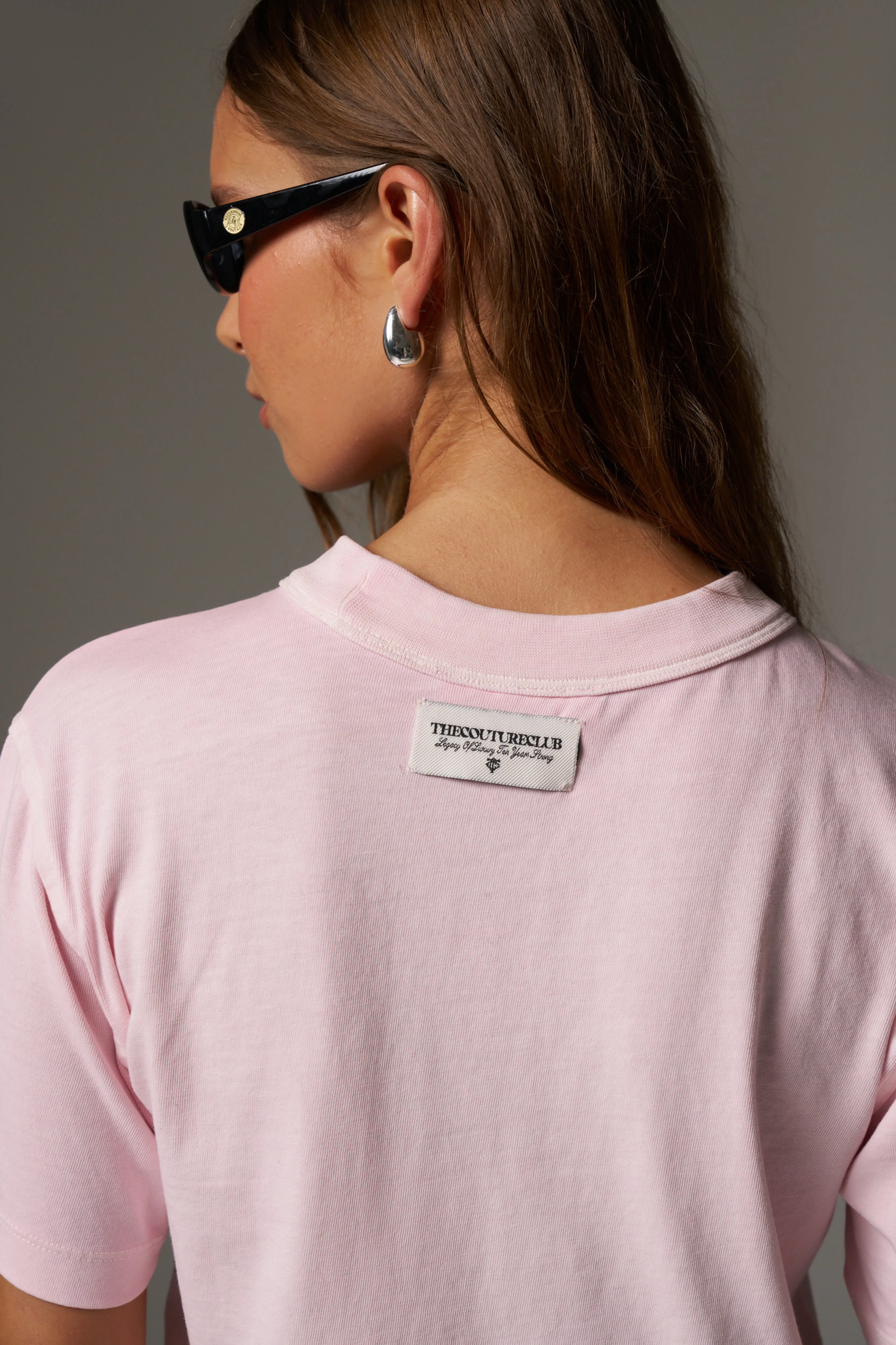 SHADOW PRINT EMBLEM T-SHIRT - WASHED PINK sold by The Couture Club product image thumbnail 5