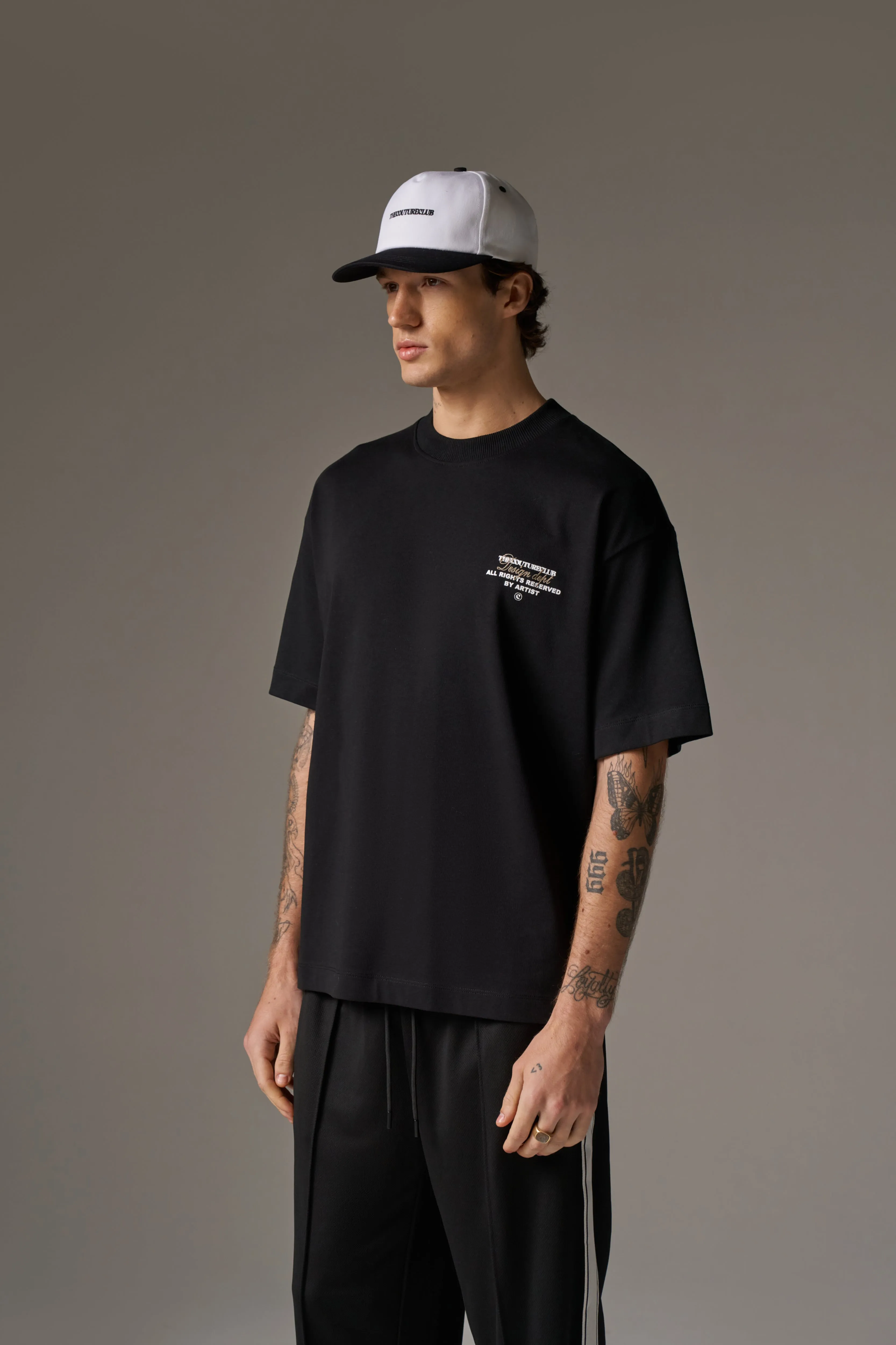 DESIGN DEPARTMENT CHEST PRINT T-SHIRT - BLACK sold by The Couture Club product image thumbnail 4