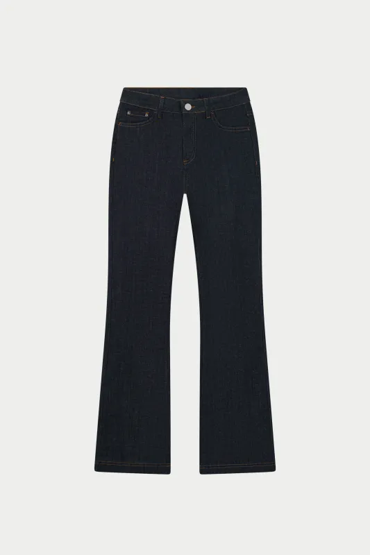 RELAXED FLARE JEANS - DARK INDIGO made by The Couture Club