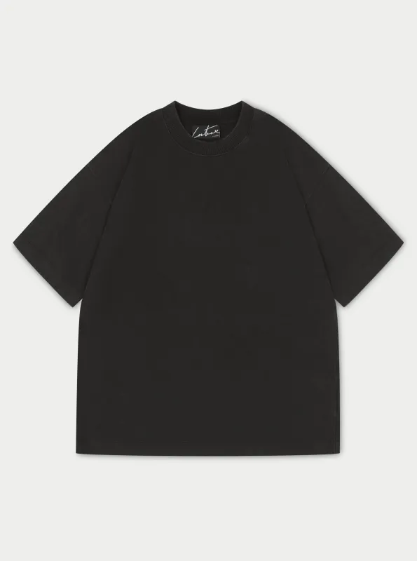 SUPER HEAVYWEIGHT BLANK T-SHIRT - BLACK sold by The Couture Club
