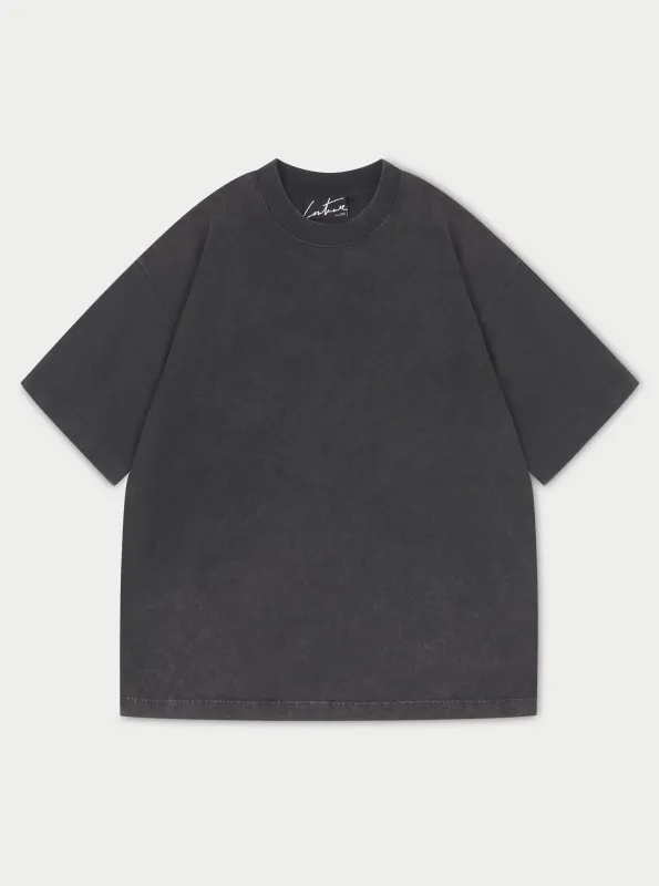 SUPER HEAVYWEIGHT BLANK T-SHIRT - WASHED BLACK sold by The Couture Club