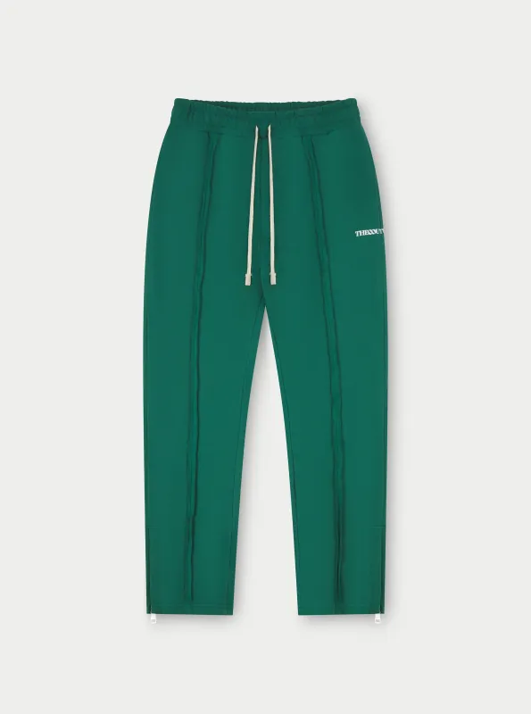 RAW SEAM STRAIGHT LEG JOGGERS - FOREST GREEN sold by The Couture Club