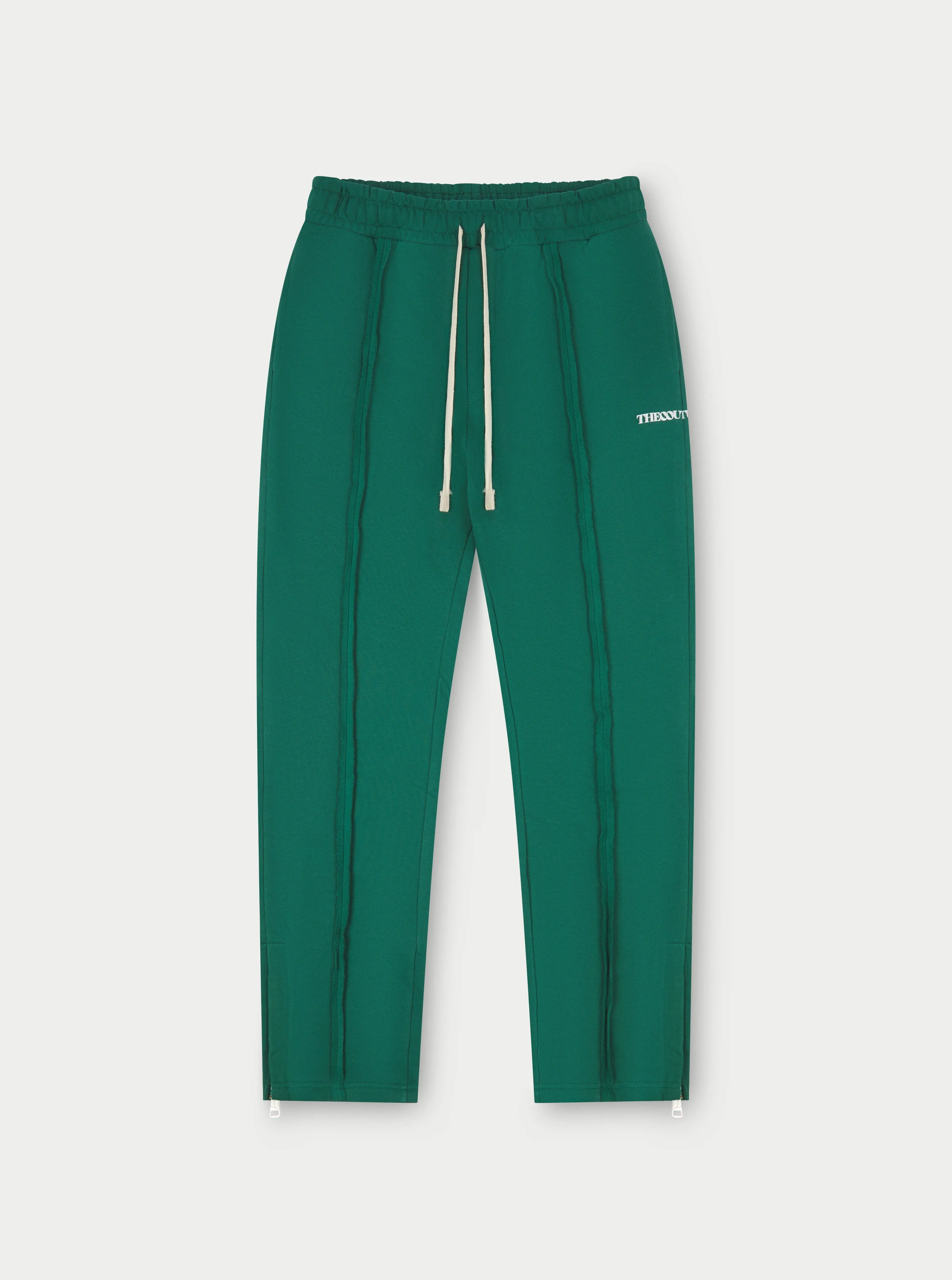 RAW SEAM STRAIGHT LEG JOGGERS - FOREST GREEN sold by The Couture Club