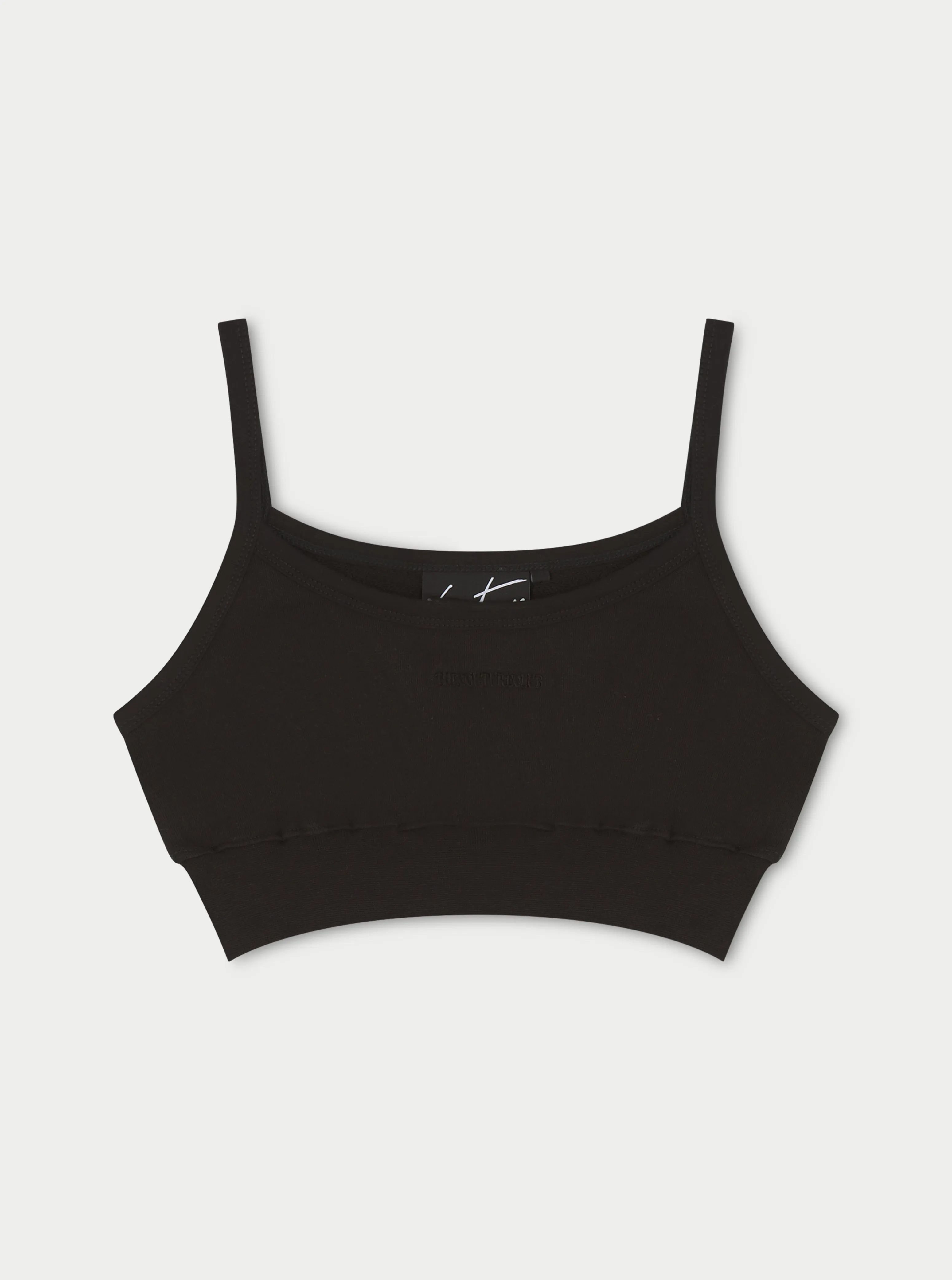 JERSEY LOGO CROP TOP - BLACK sold by The Couture Club