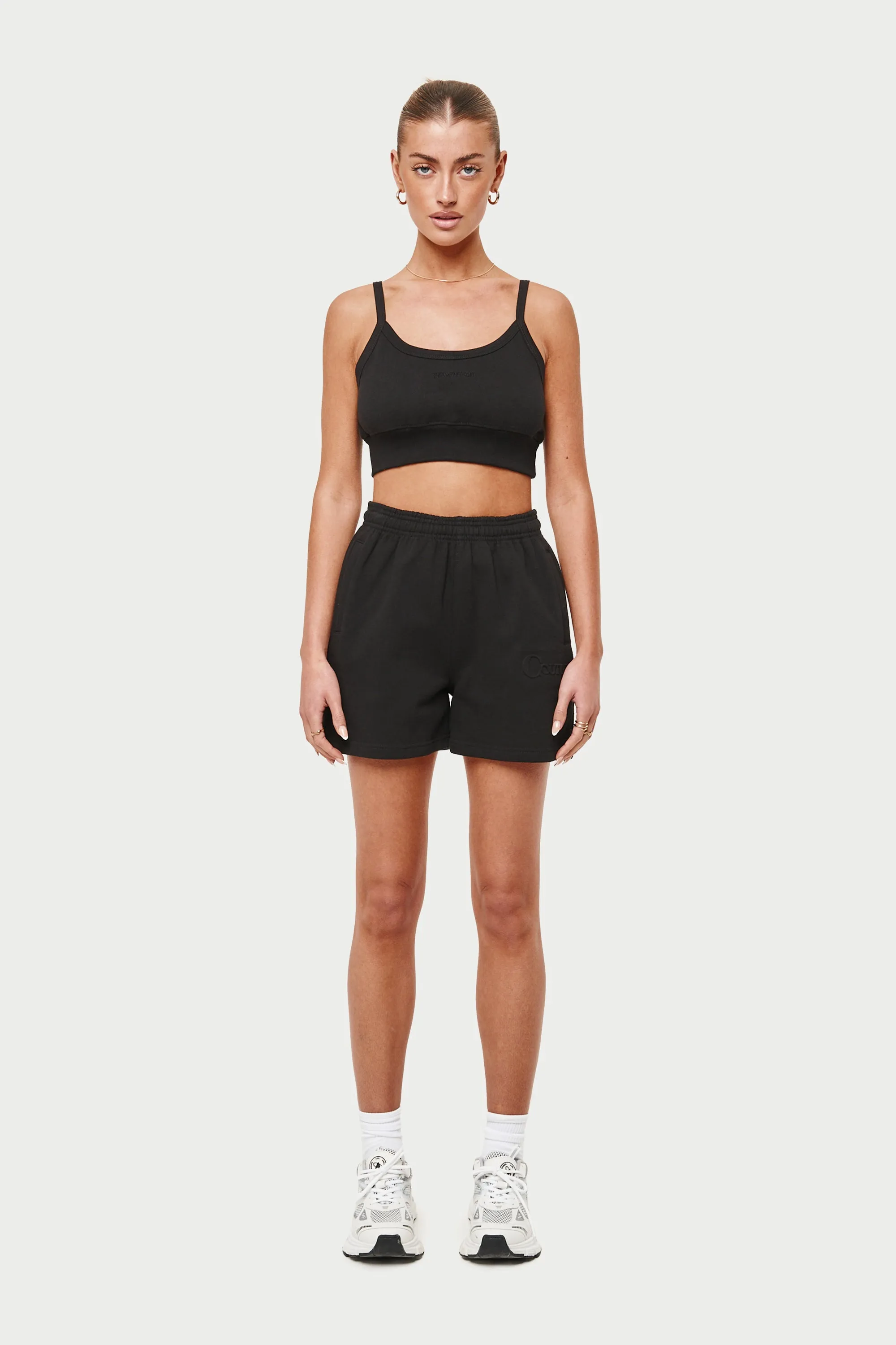 JERSEY LOGO CROP TOP - BLACK sold by The Couture Club product image thumbnail 3