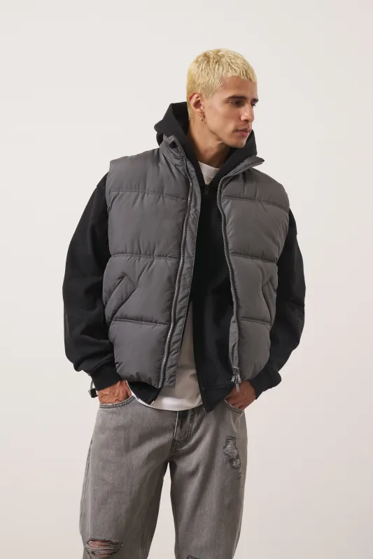 ESSENTIALS MATTE GILET - CHARCOAL sold by The Couture Club