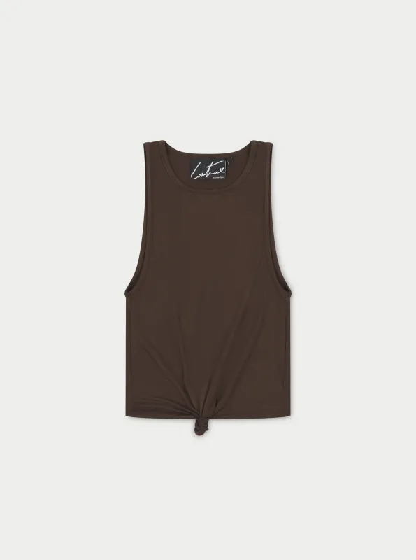 KNOTTED RACER VEST - BROWN sold by The Couture Club