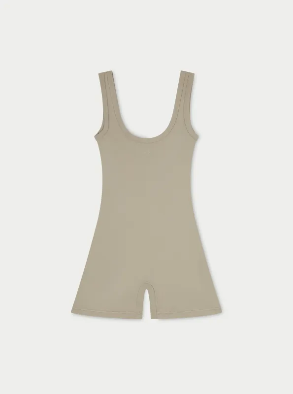 SCULPTING STRETCH EMBLEM UNITARD - BEIGE made by The Couture Club