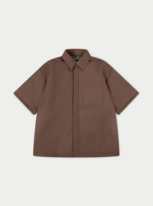 SHORT SLEEVE PADDED SHIRT - BROWN made by The Couture Club