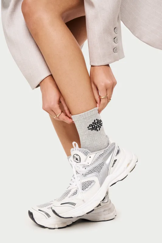 EMBLEM SPORT SOCK - GREY MARL sold by The Couture Club