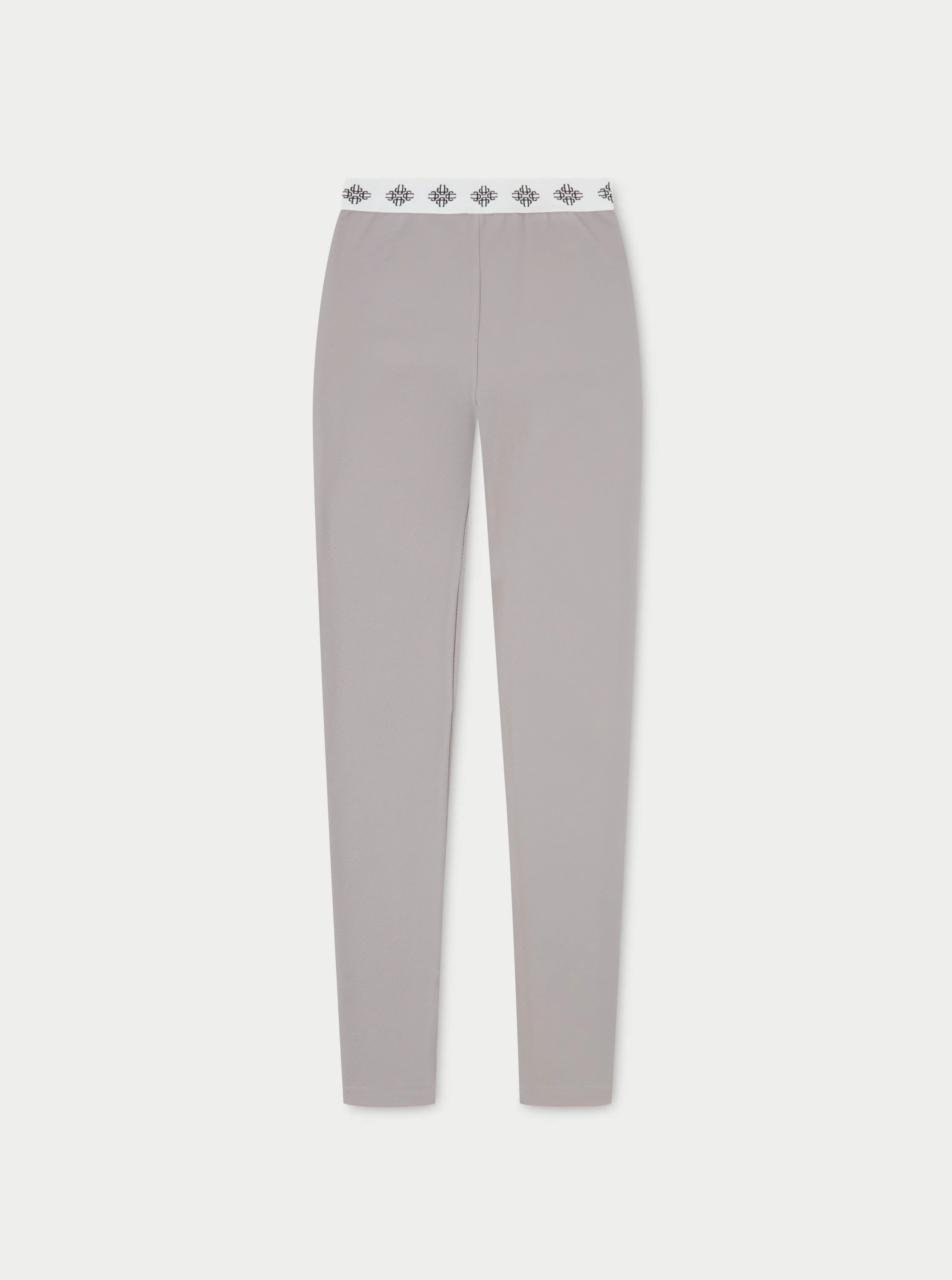 BRANDED WAISTBAND RIBBED LEGGINGS - GREY sold by The Couture Club