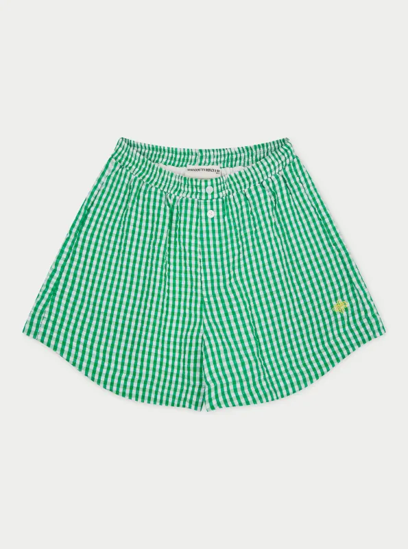 GINGHAM SHORTS - GREEN sold by The Couture Club
