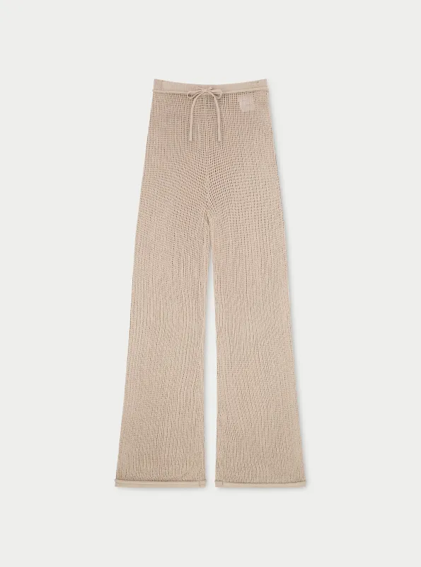 KNITTED TROUSERS - BEIGE made by The Couture Club