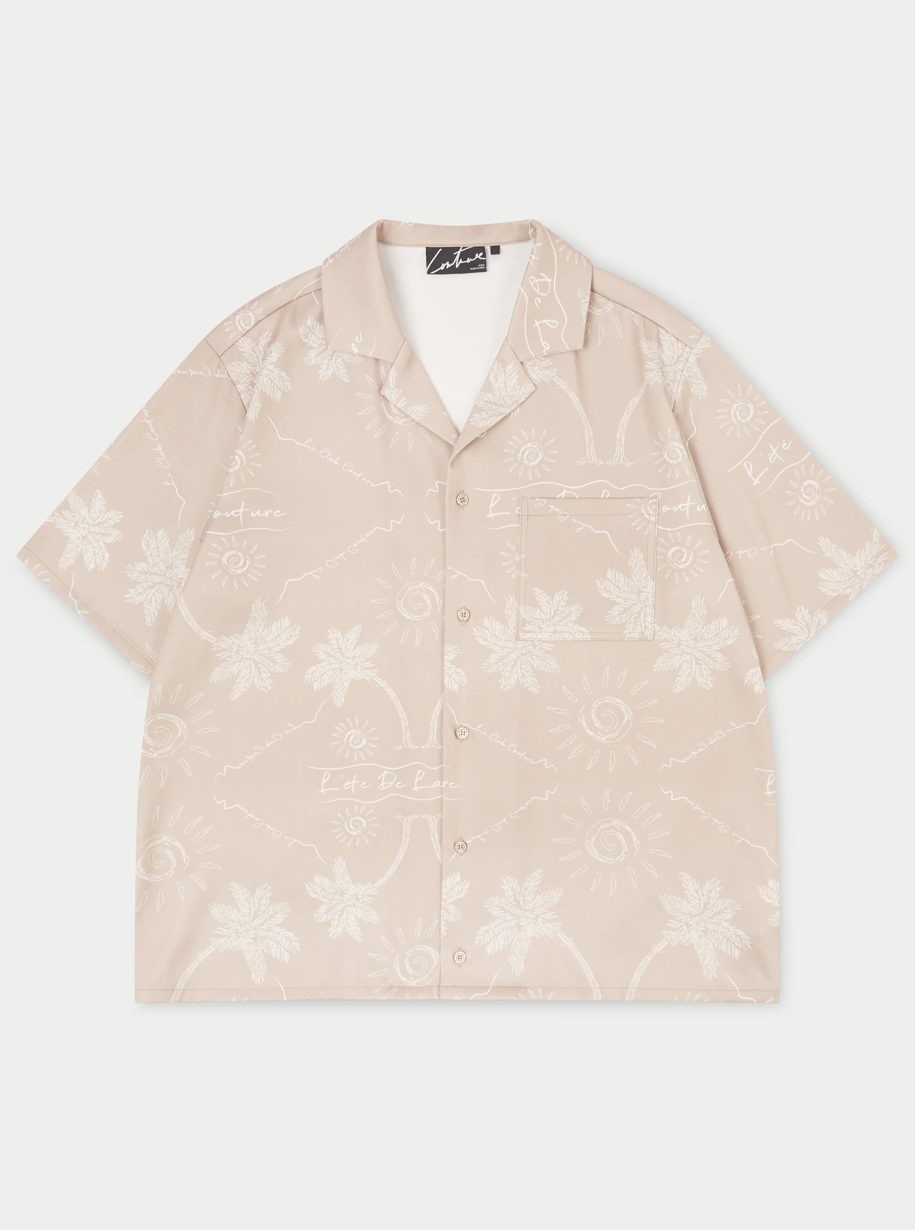 PALM PRINT SHIRT - BEIGE sold by The Couture Club