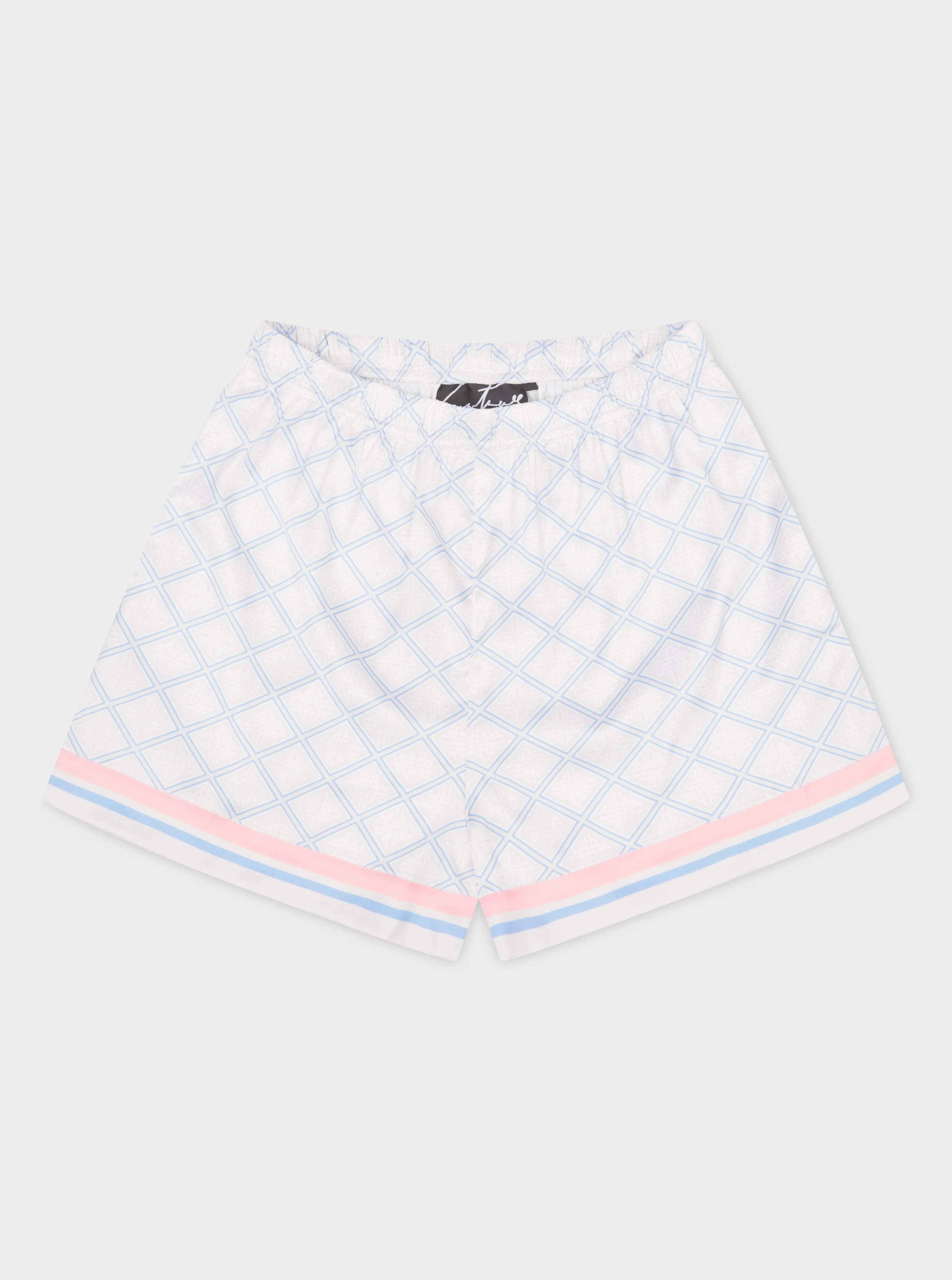 EMBLEM PRINT SHORTS - BLUE sold by The Couture Club