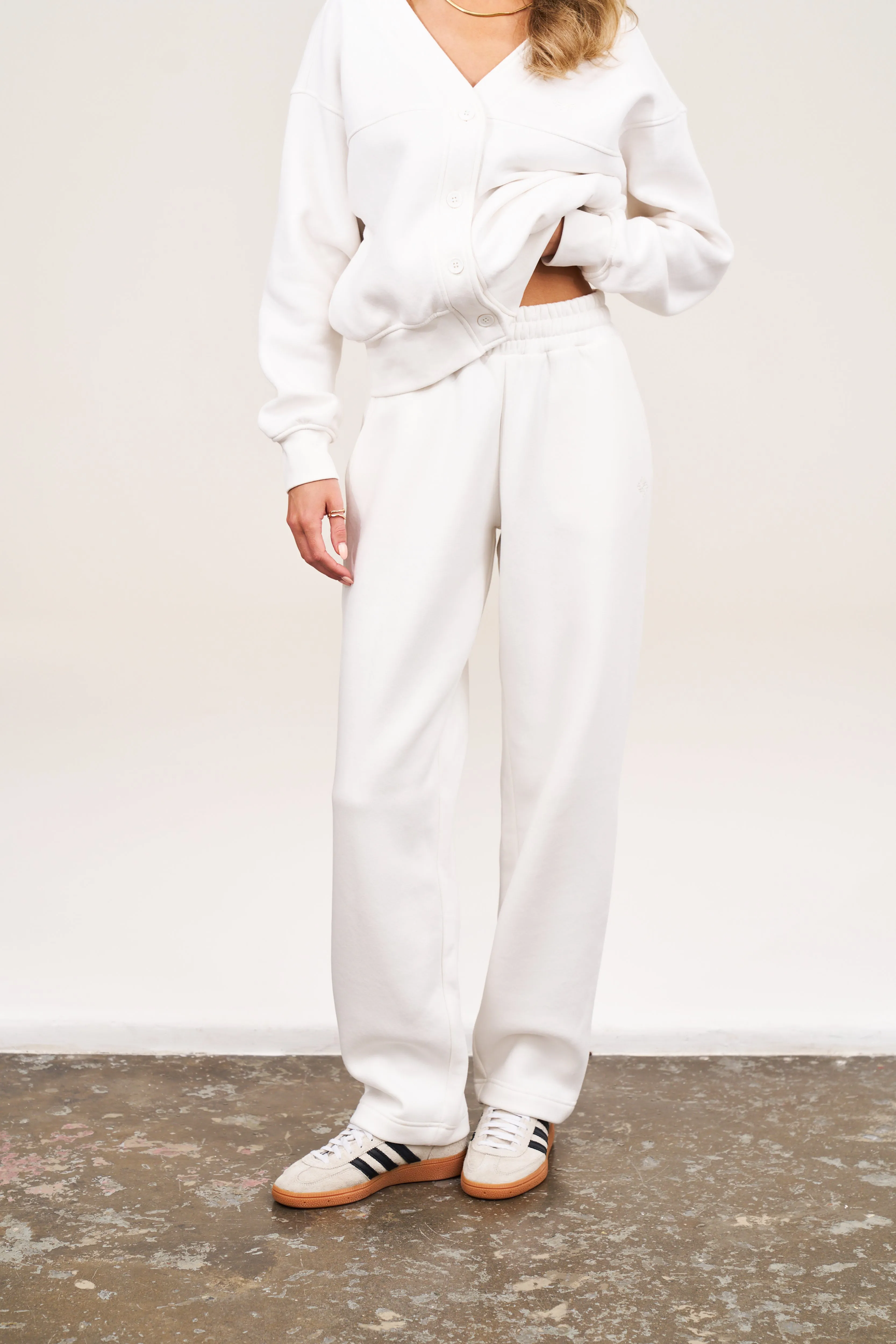 RELAXED TAPERED LEG JOGGERS - OFF WHITE sold by The Couture Club product image thumbnail 2