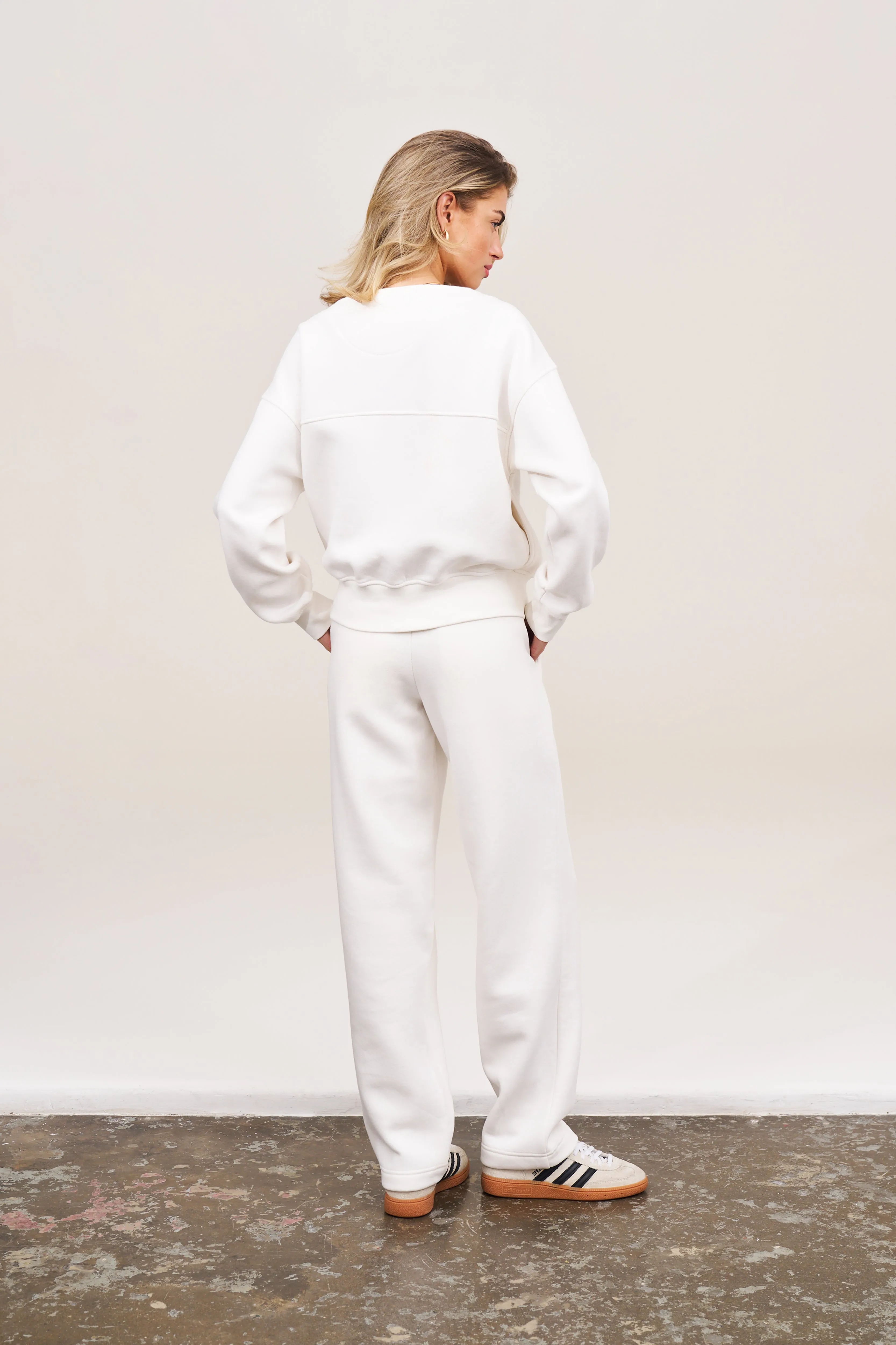 RELAXED TAPERED LEG JOGGERS - OFF WHITE sold by The Couture Club product image thumbnail 5