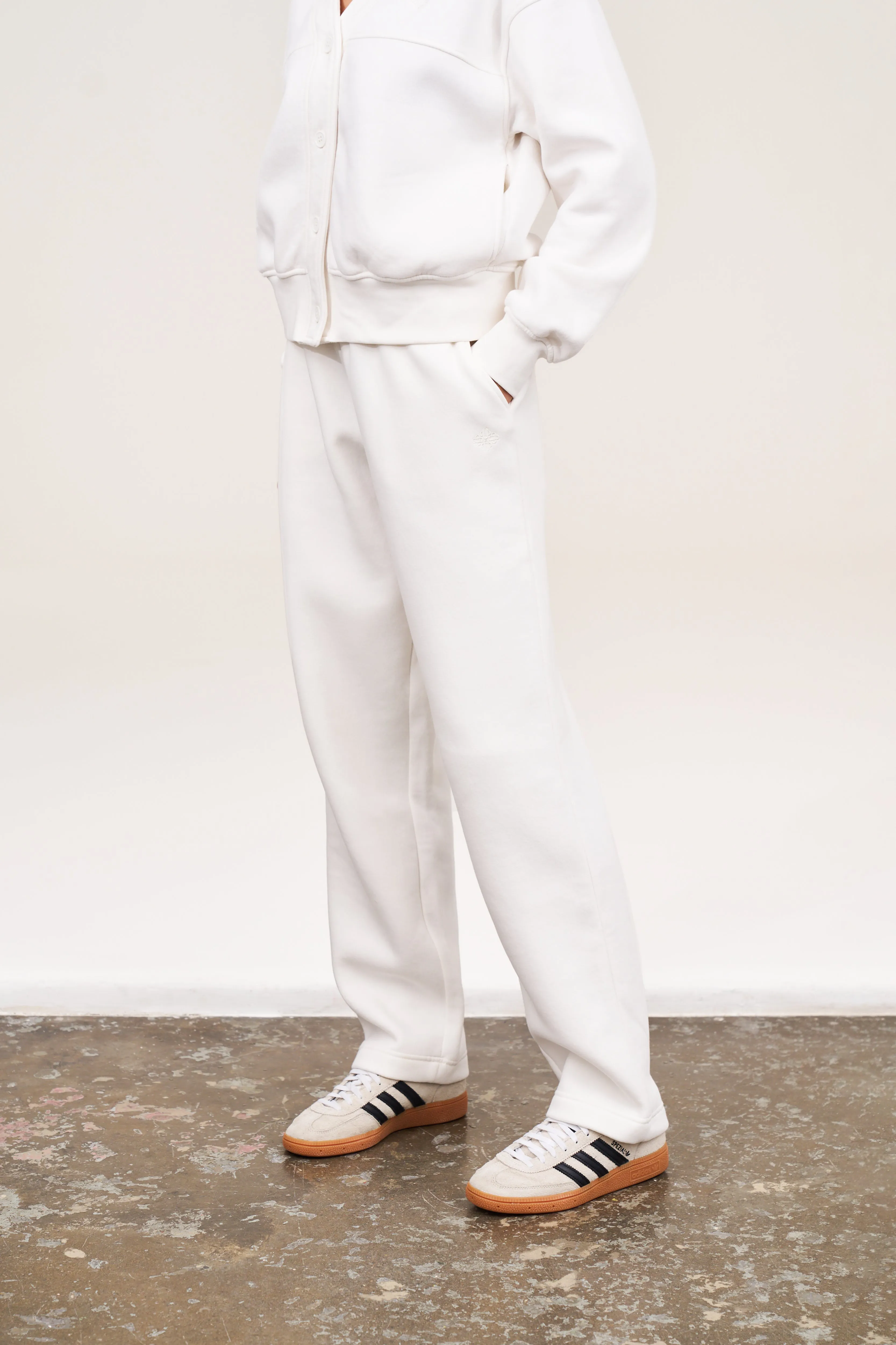RELAXED TAPERED LEG JOGGERS - OFF WHITE sold by The Couture Club product image thumbnail 4