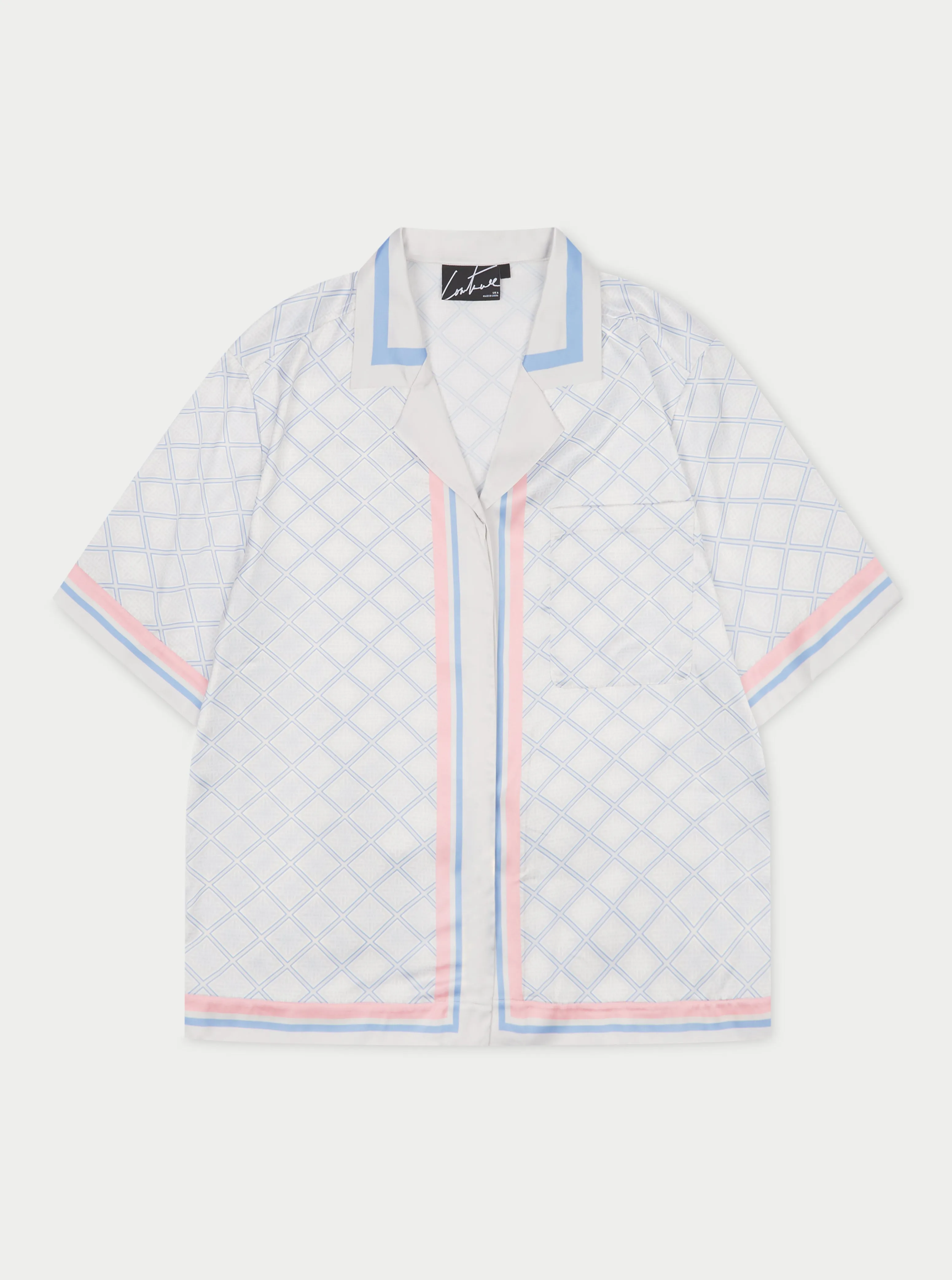 EMBLEM PRINT SHIRT - BLUE sold by The Couture Club
