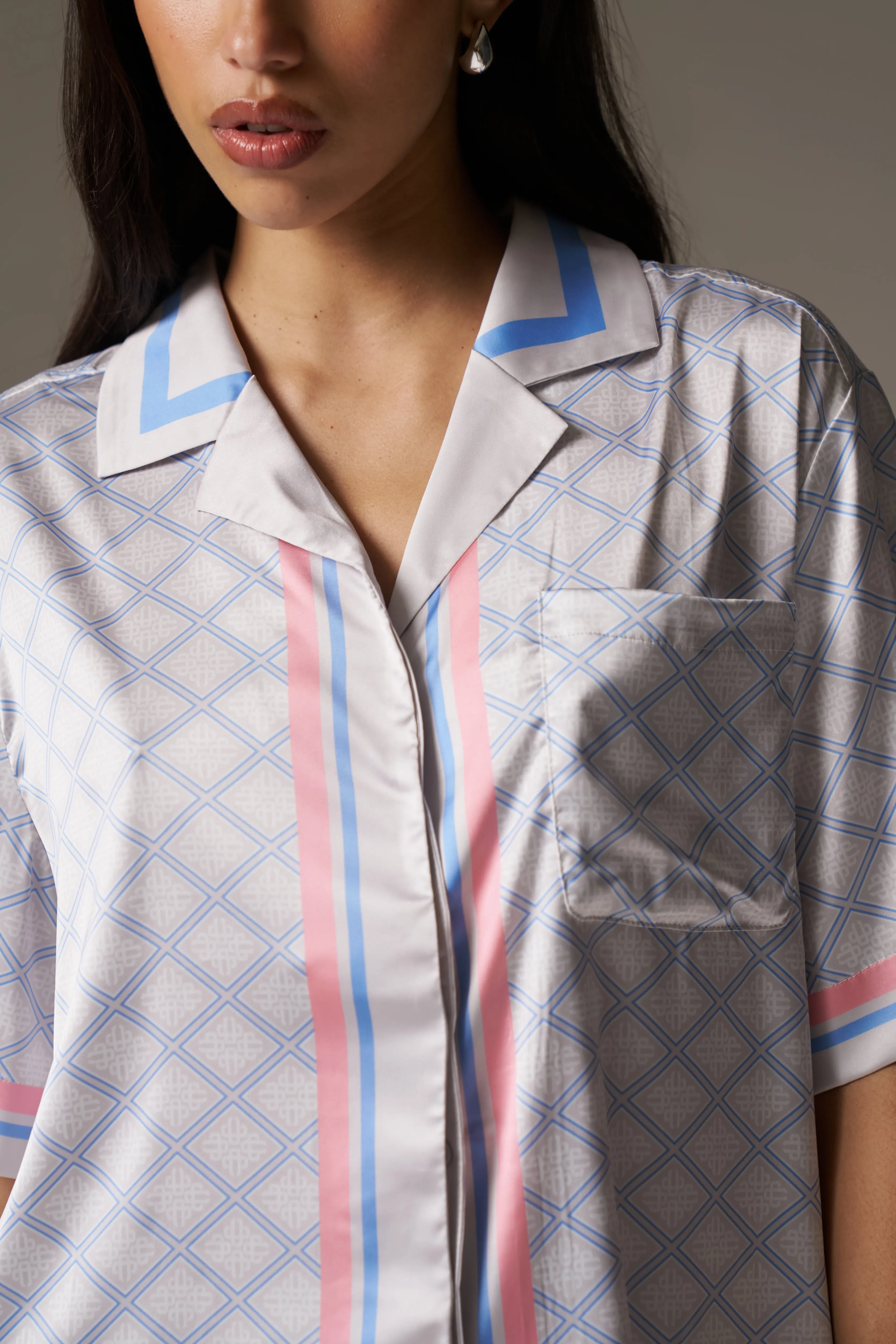 EMBLEM PRINT SHIRT - BLUE sold by The Couture Club product image thumbnail 5
