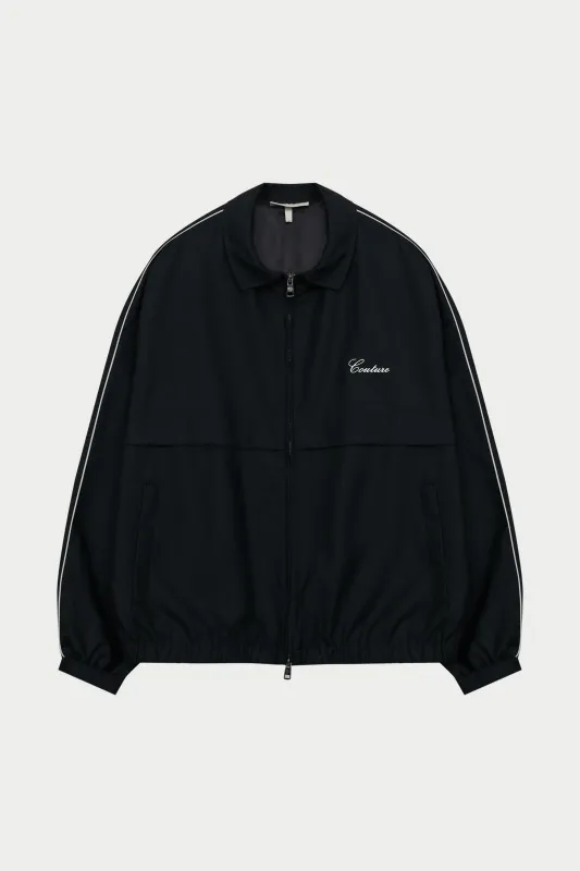 SMART PIPED TRACK JACKET - BLACK sold by The Couture Club