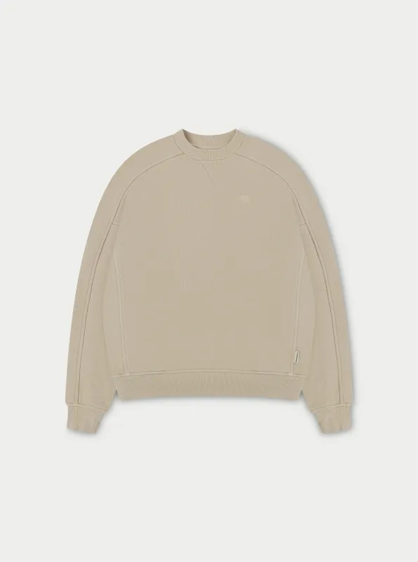 LAUNDERED CLASSICS SEAM DETAIL SWEATSHIRT - BEIGE sold by The Couture Club