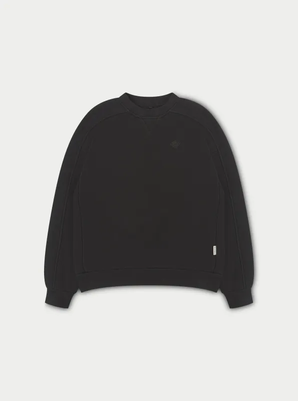 LAUNDERED CLASSICS SEAM DETAIL SWEATSHIRT - WASHED BLACK sold by The Couture Club