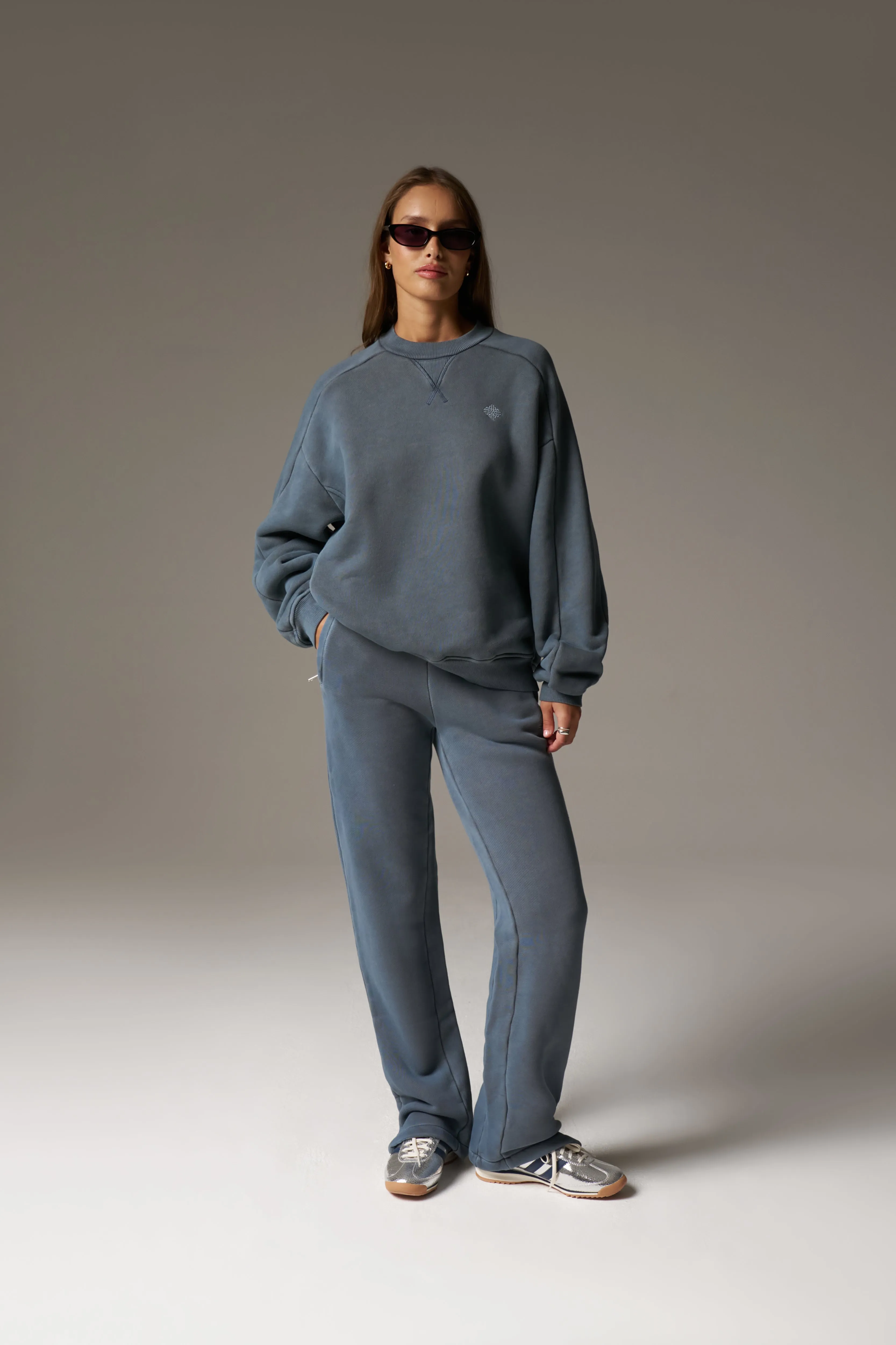 LAUNDERED CLASSICS STRAIGHT LEG JOGGERS - PETROL BLUE sold by The Couture Club product image thumbnail 3