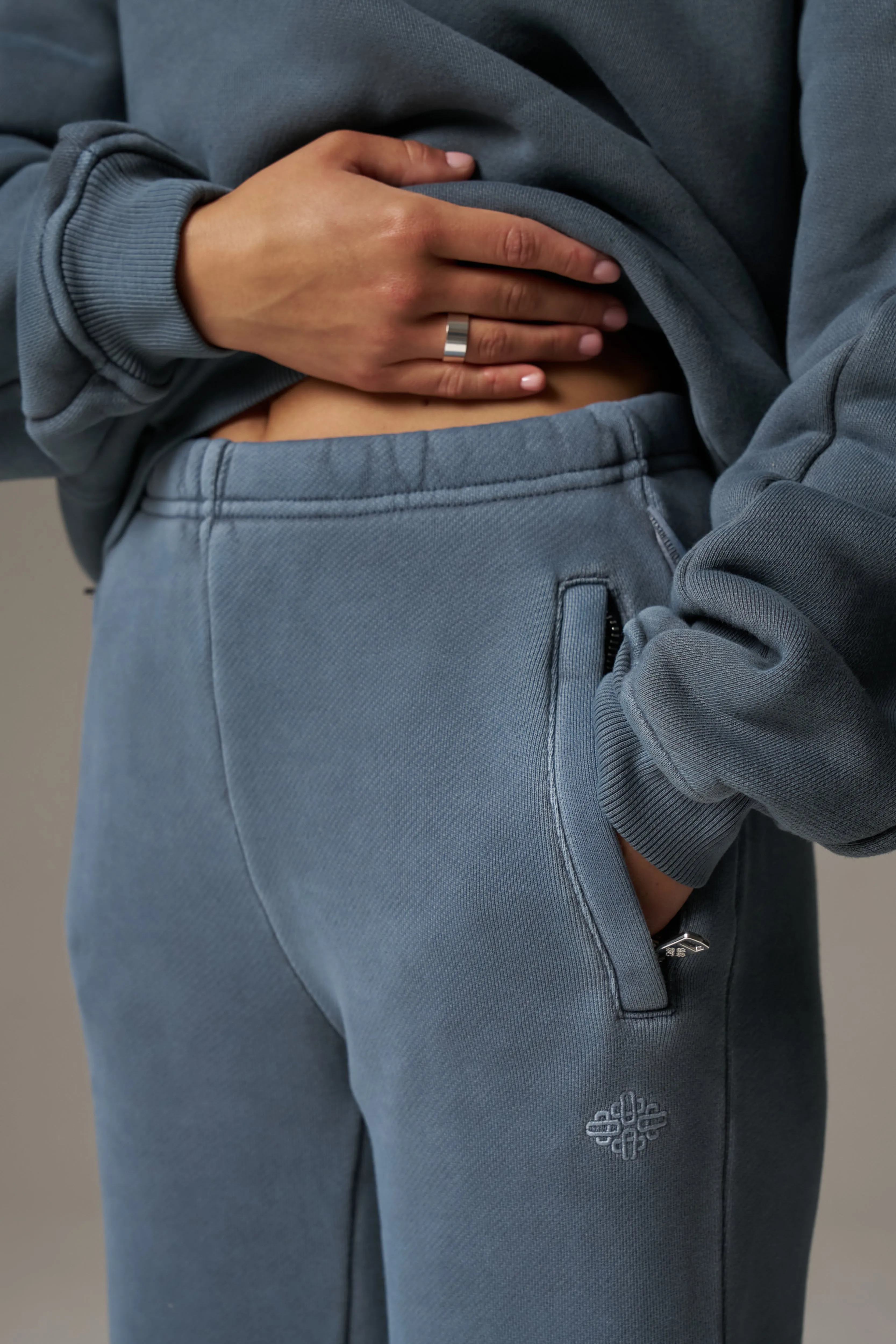 LAUNDERED CLASSICS STRAIGHT LEG JOGGERS - PETROL BLUE sold by The Couture Club product image thumbnail 4