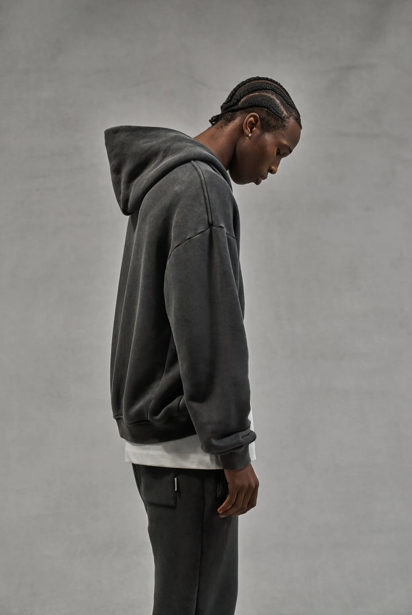 LAUNDERED CLASSICS ZIP THROUGH HOODIE - CHARCOAL sold by The Couture Club product image thumbnail 5