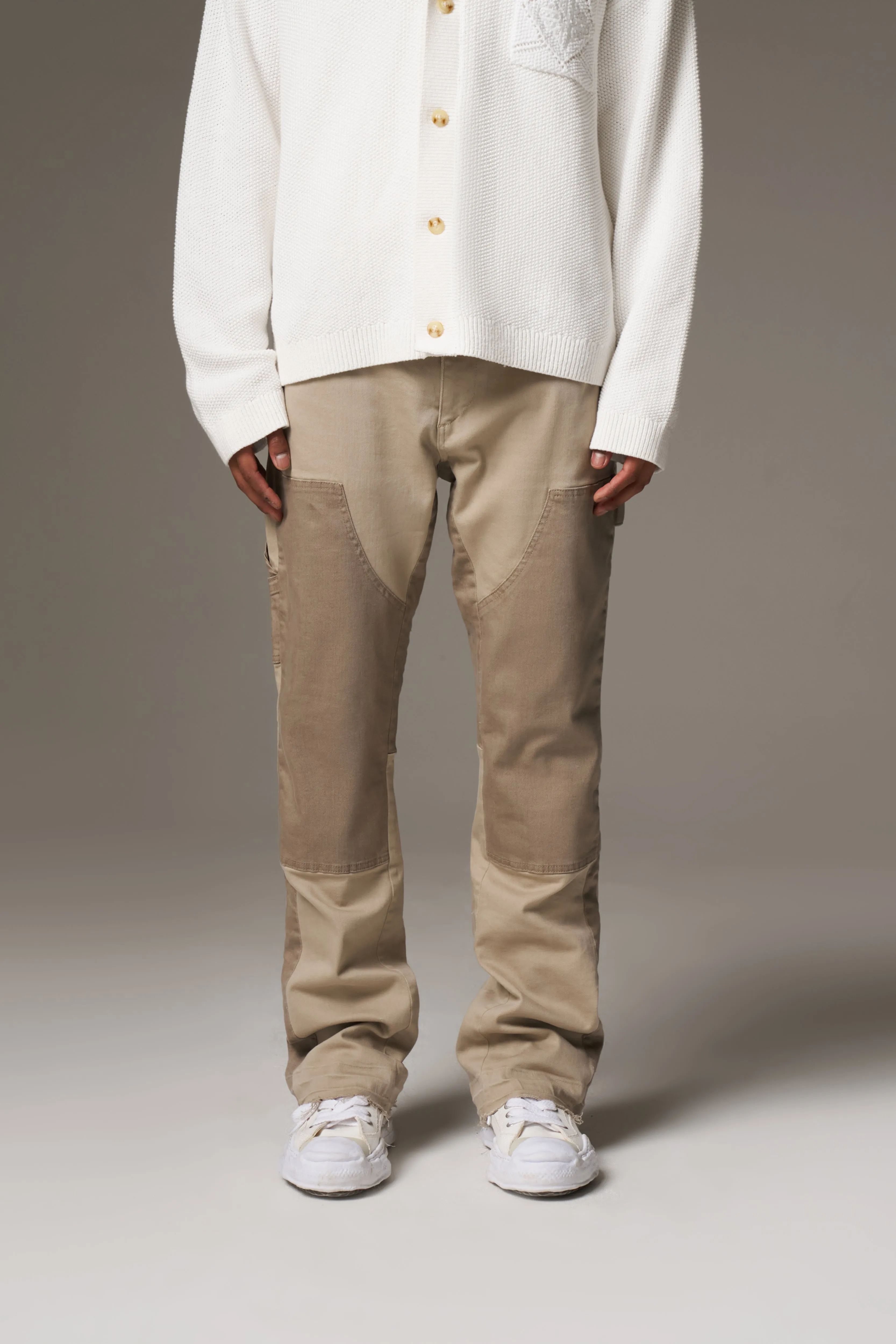 CANVAS CARPENTER TROUSER - BEIGE sold by The Couture Club product image thumbnail 2