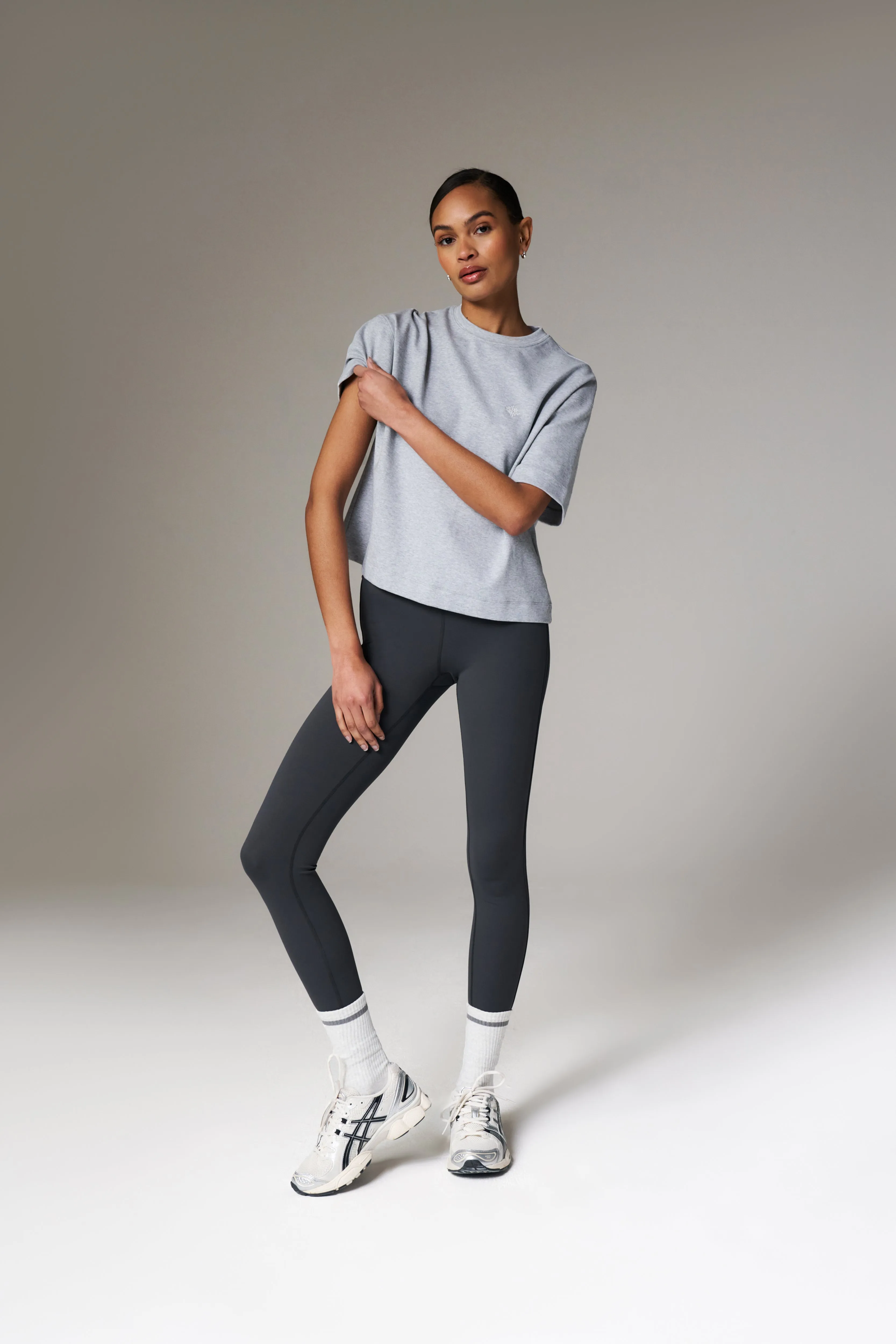 EMBLEM REGULAR FIT T-SHIRT - GREY MARL sold by The Couture Club product image thumbnail 3