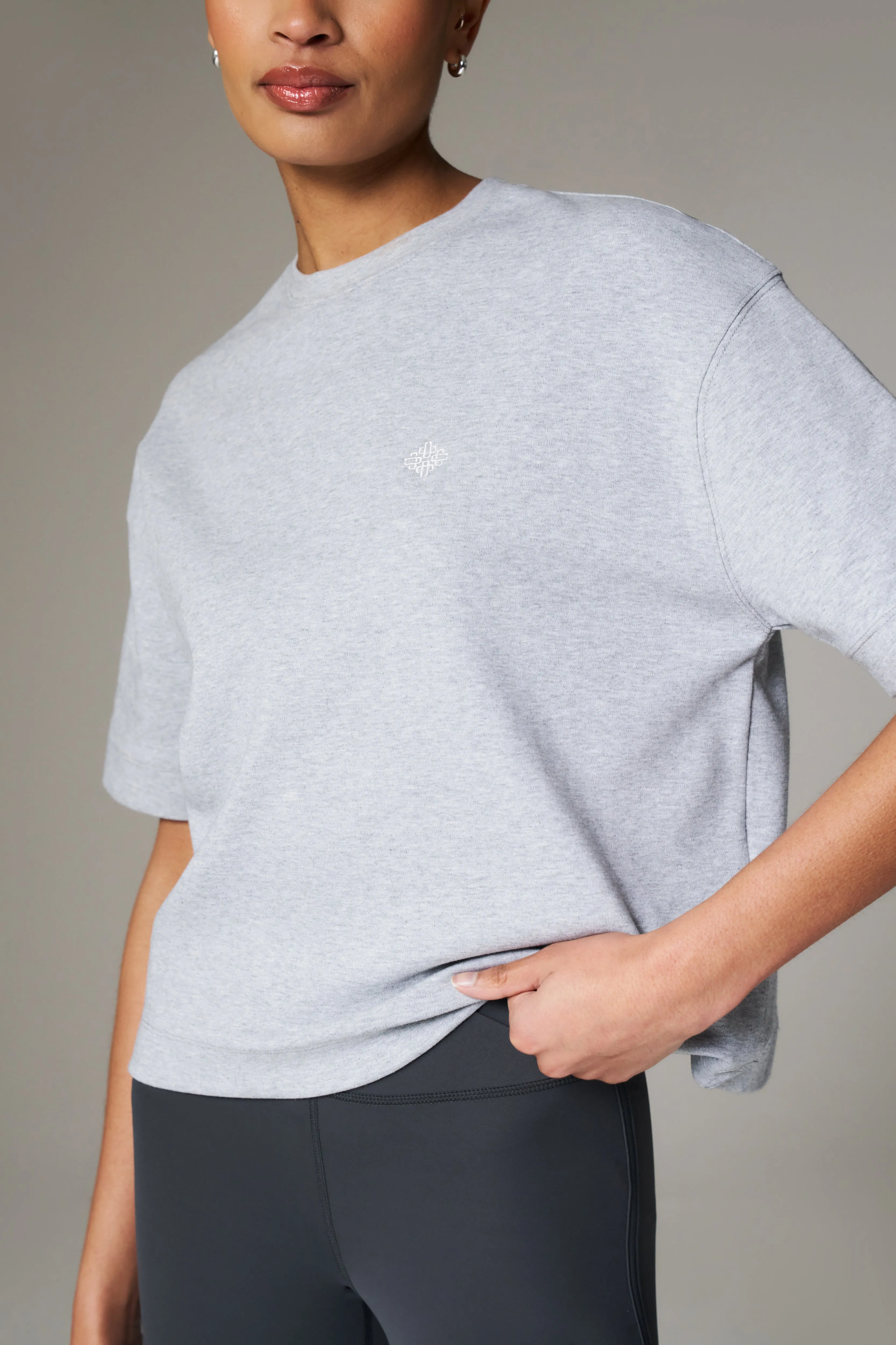 EMBLEM REGULAR FIT T-SHIRT - GREY MARL sold by The Couture Club product image thumbnail 4